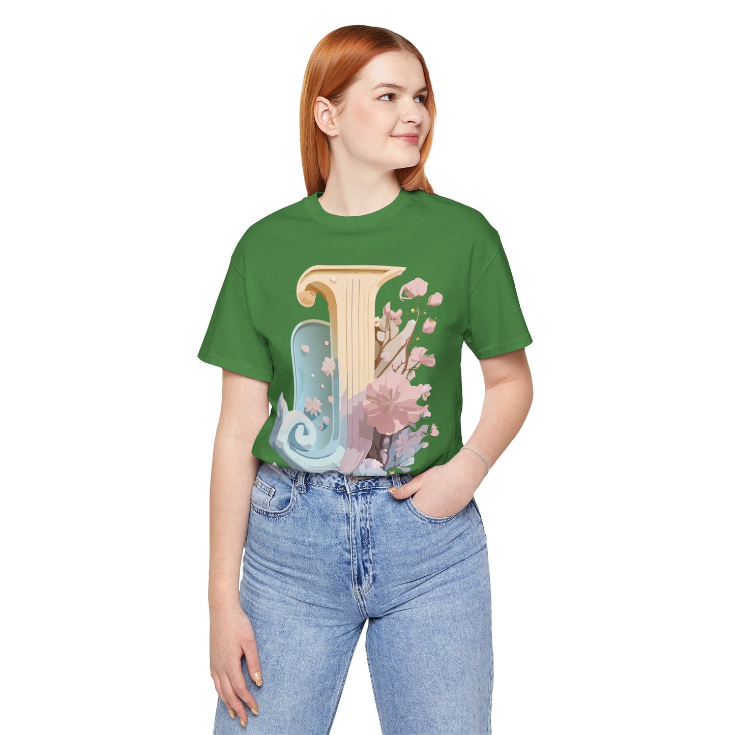 Adelpha Letter J Shirt Unisex Graphic Tee Vintage Inspired Art Design Short Sleeve