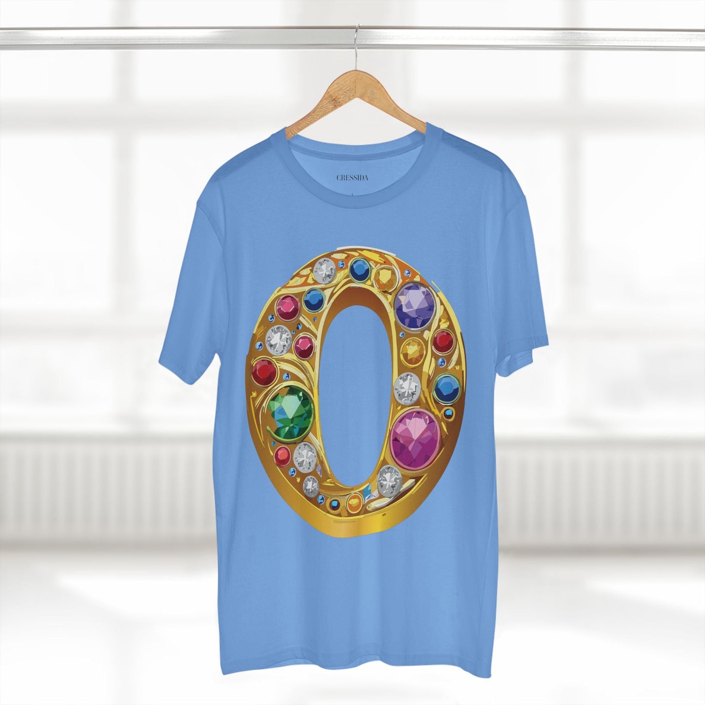 Letter O Graphic Design Tee Unisex 100 Cotton With Antique Gold Letters Artwork T-Shirt