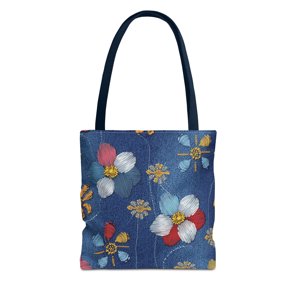 Denim Fabric Imitation Print Unisex Canvas Bag Poly Spun 3 Sizes Tote Bag 159-8