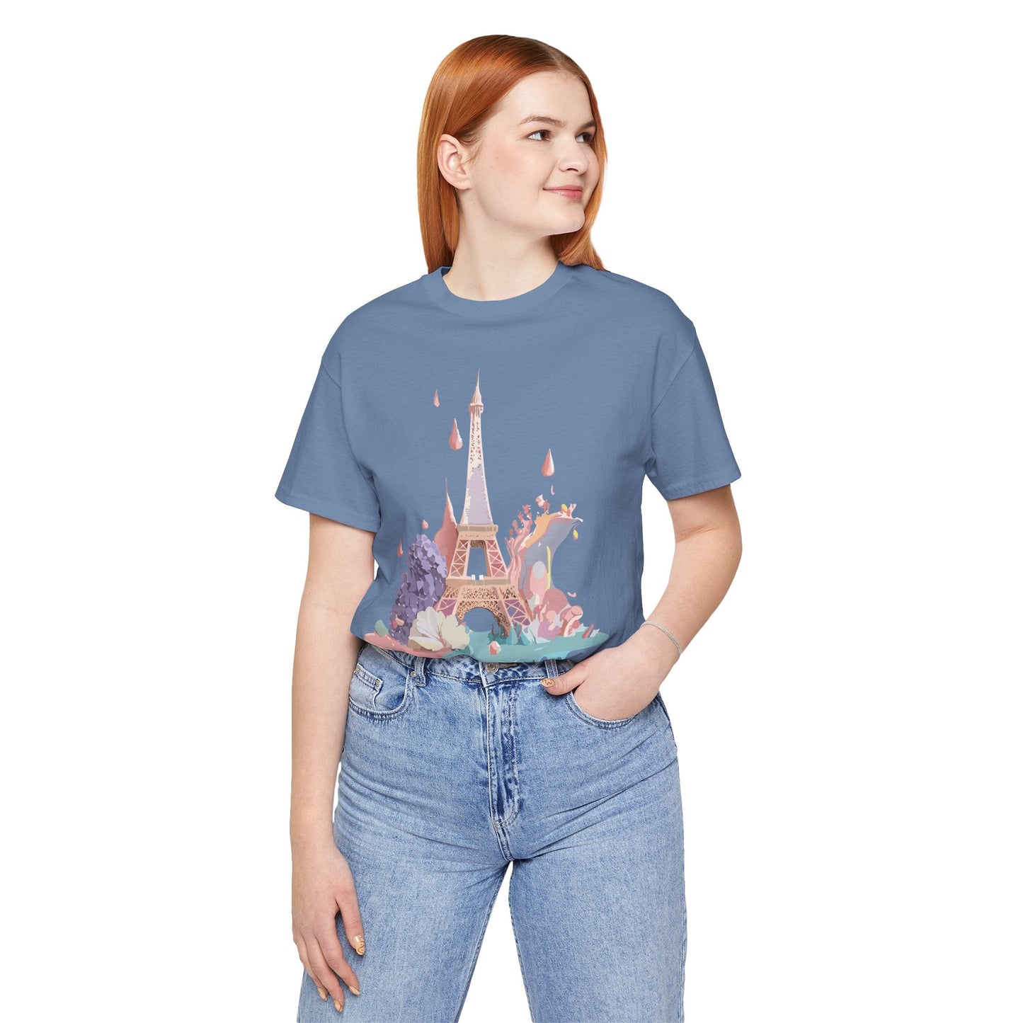 Paris Graphic Tee Unisex Short Sleeve Shirt With Vintage Inspired Adelpha Artwork