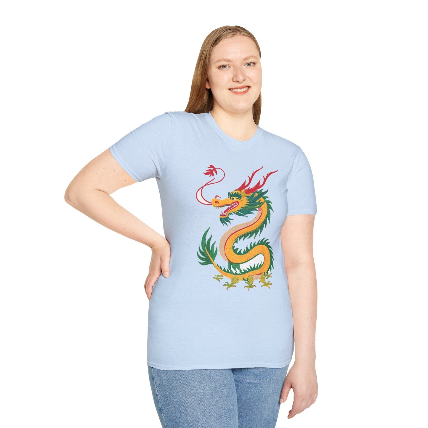 Dragon T Shirt Unisex Dragon Shirt Animal Shirt Gildan Softstyle 64000 100 Percent Cotton Tee