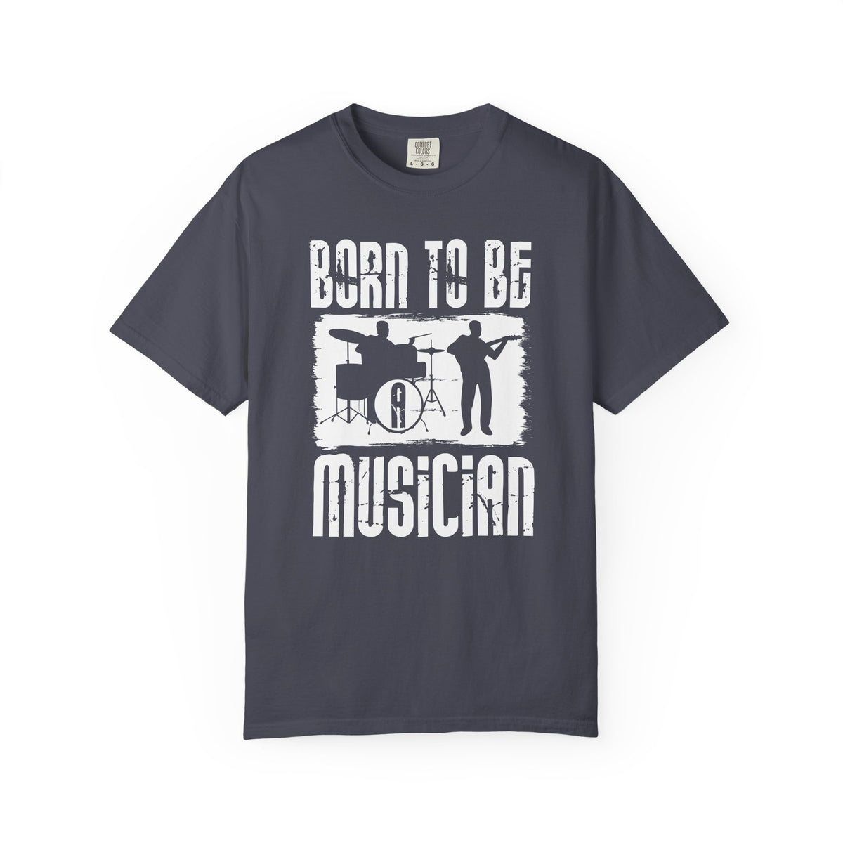 Born to Be Musician T-shirt Band Silhouette Drum Guitar Design Unisex Cotton Tee 009