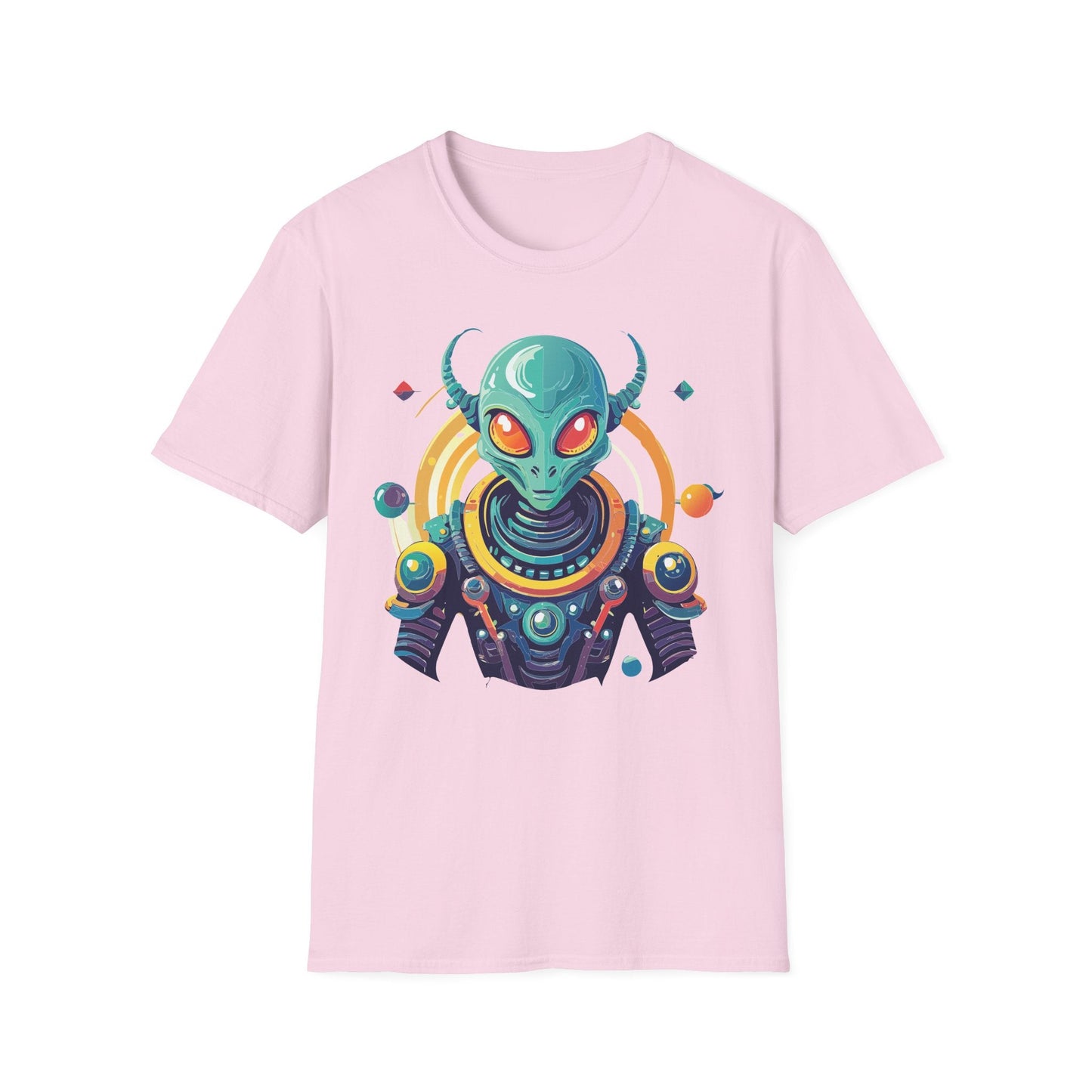 Alien Cosmos T Shirt Unisex Softstyle Cotton Tee With Alien Art Design Premium Comfort