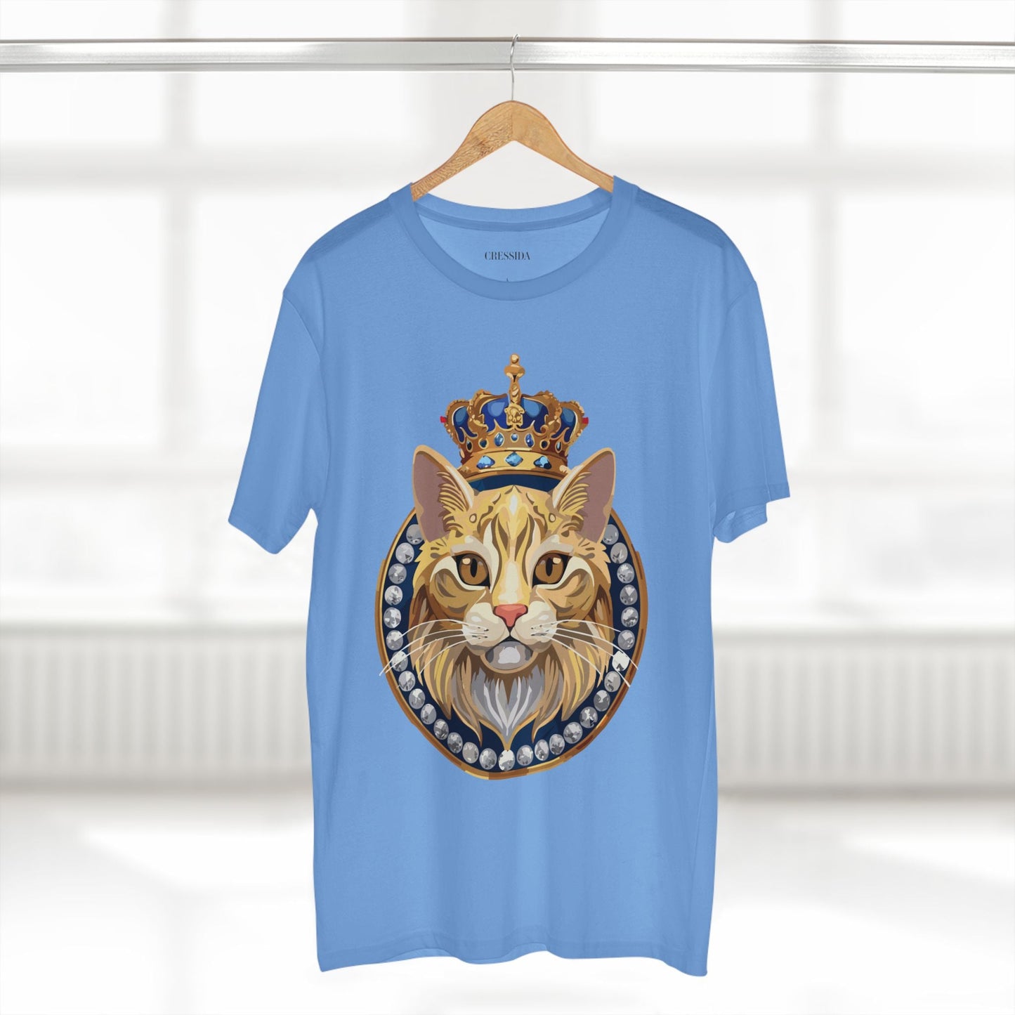 Cat Graphic Unisex 100 Cotton Tee With Unique Animal Golden Medallion Art Design 13