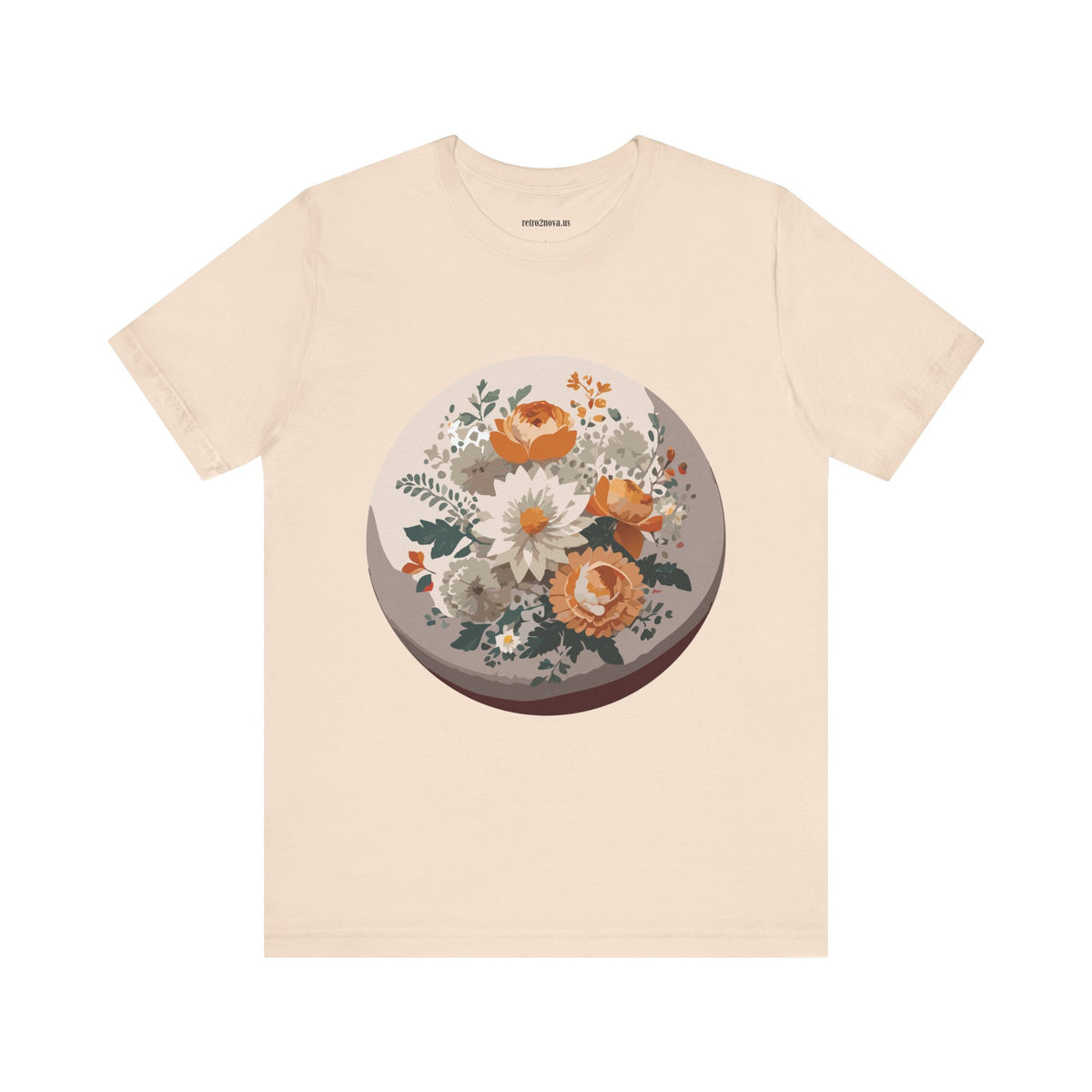 Floral Graphic Unisex Cotton Bella+Canvas Tee with Flowers Design ab105