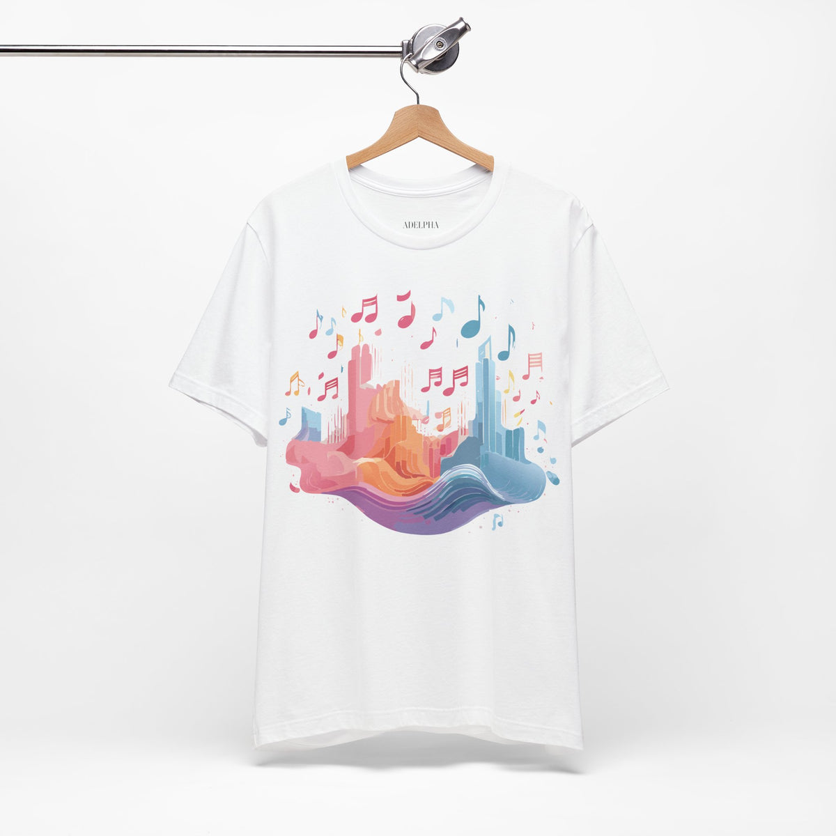 Music Graphic Unisex Cotton Bella+Canvas Tee with Art Design n186