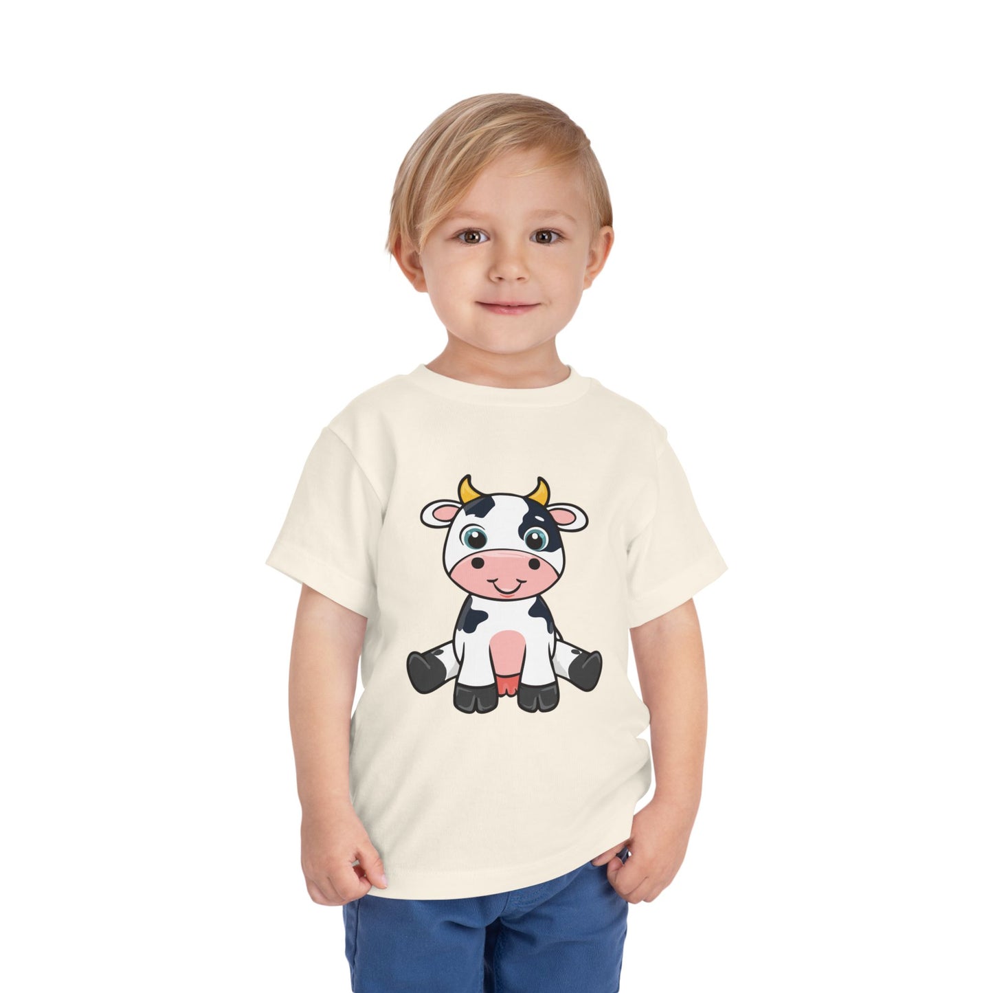 Cute Cow Toddler Short Sleeve Tee - Adorable Kids T-Shirt for Animal Lovers (T2-T5)