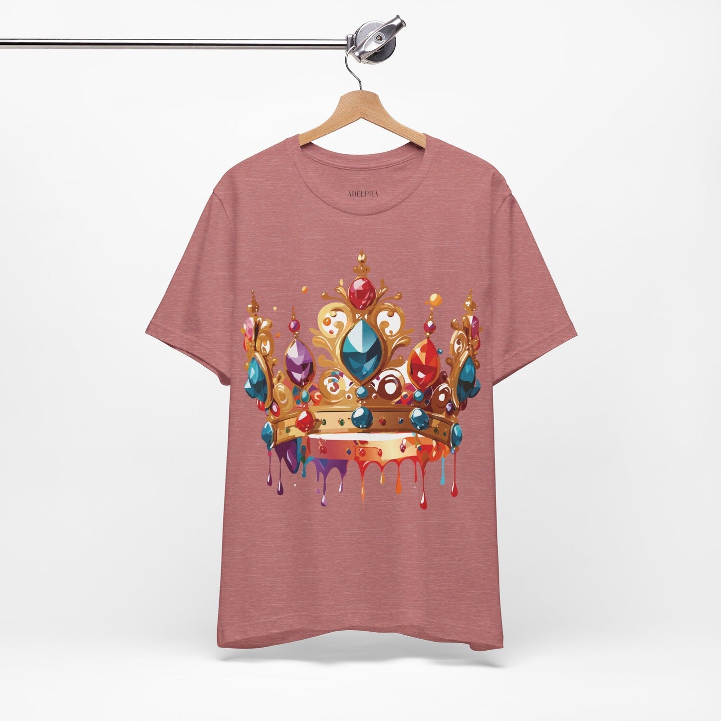 Adelpha Vintage Inspired Graphic Tee Crown Shirt Unisex Short Sleeve Art Design Edition