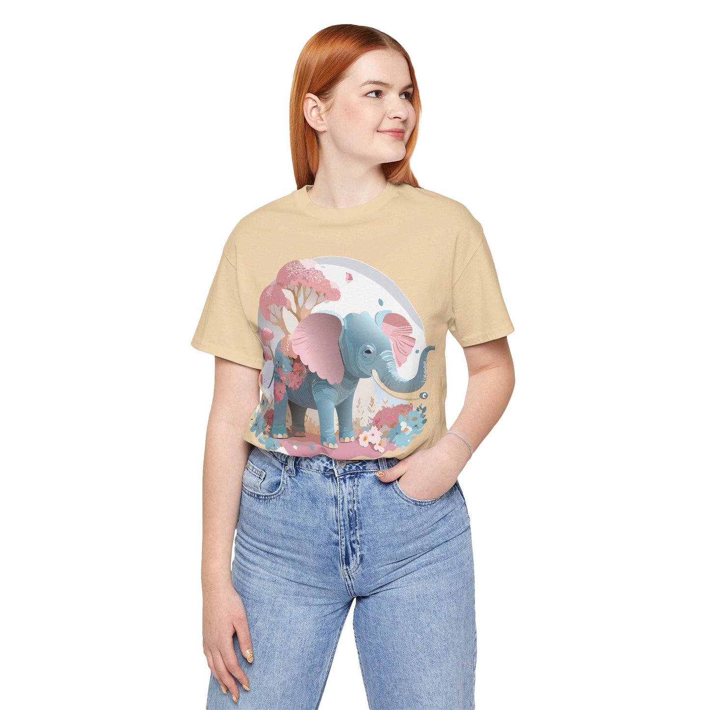 Elephant Graphic Unisex 100 Cotton Jersey Vintage Art Design Tee 17