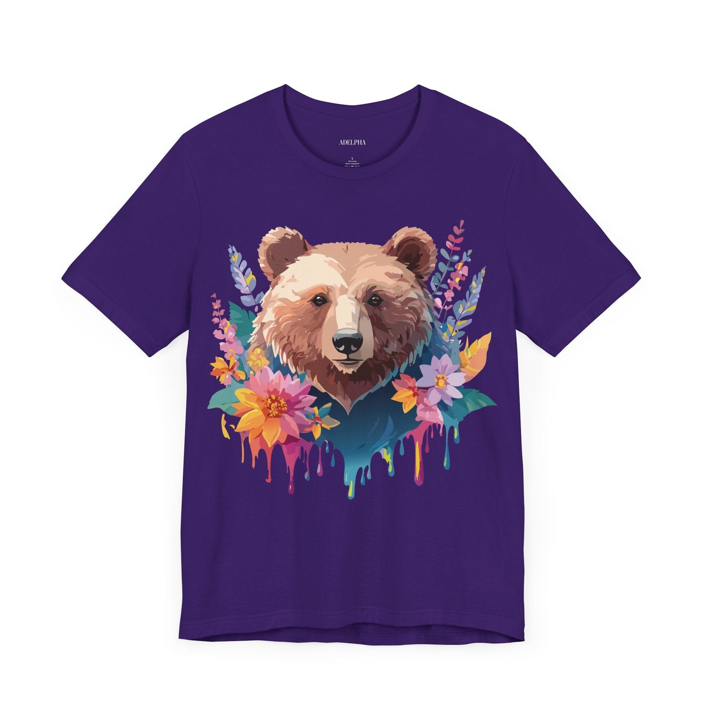 Bear Graphic Unisex 100 Cotton Short Sleeve Art Design Vintage T-Shirt 5