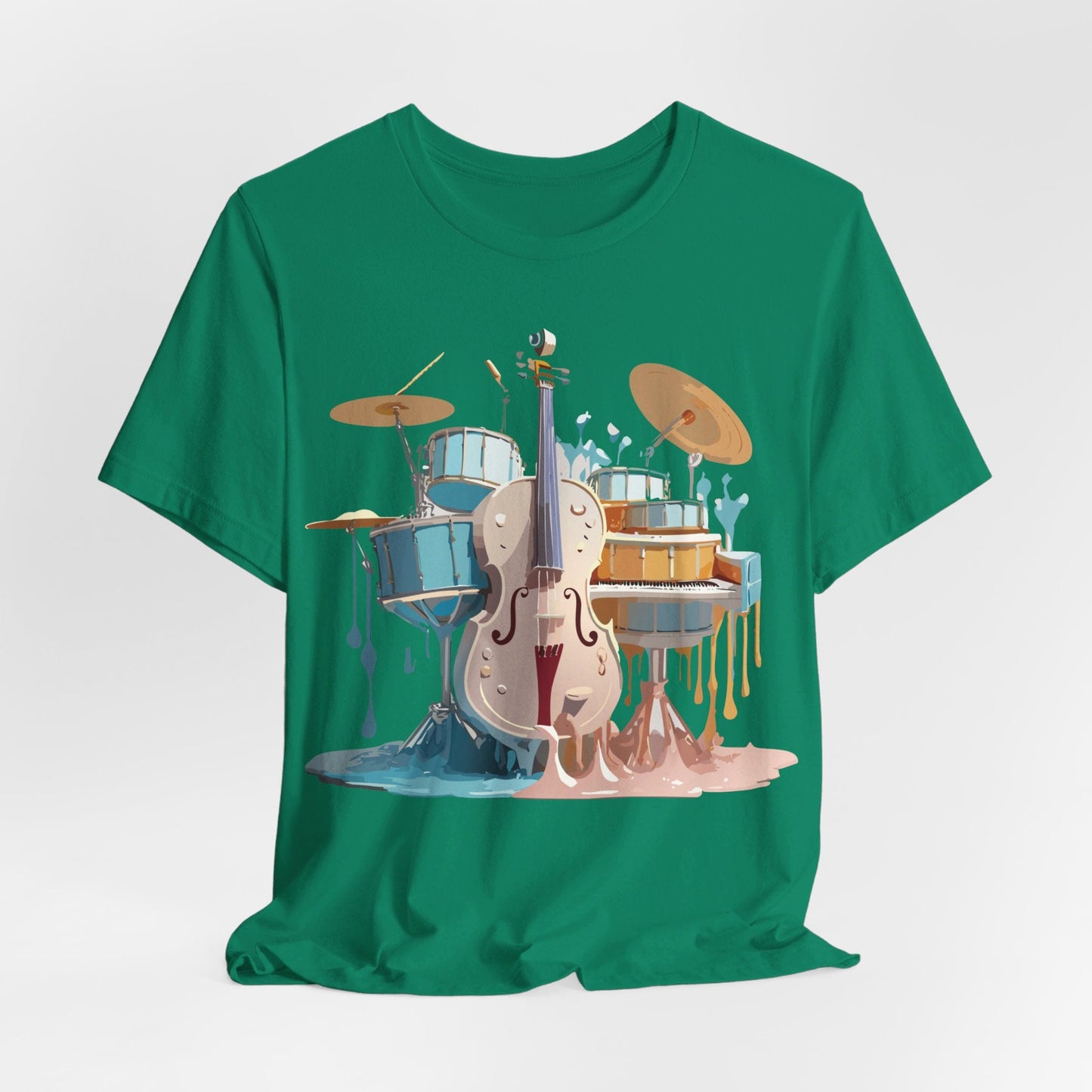 Music Graphic Unisex 100 Cotton Vintage Art with Musical Elements Tee 84