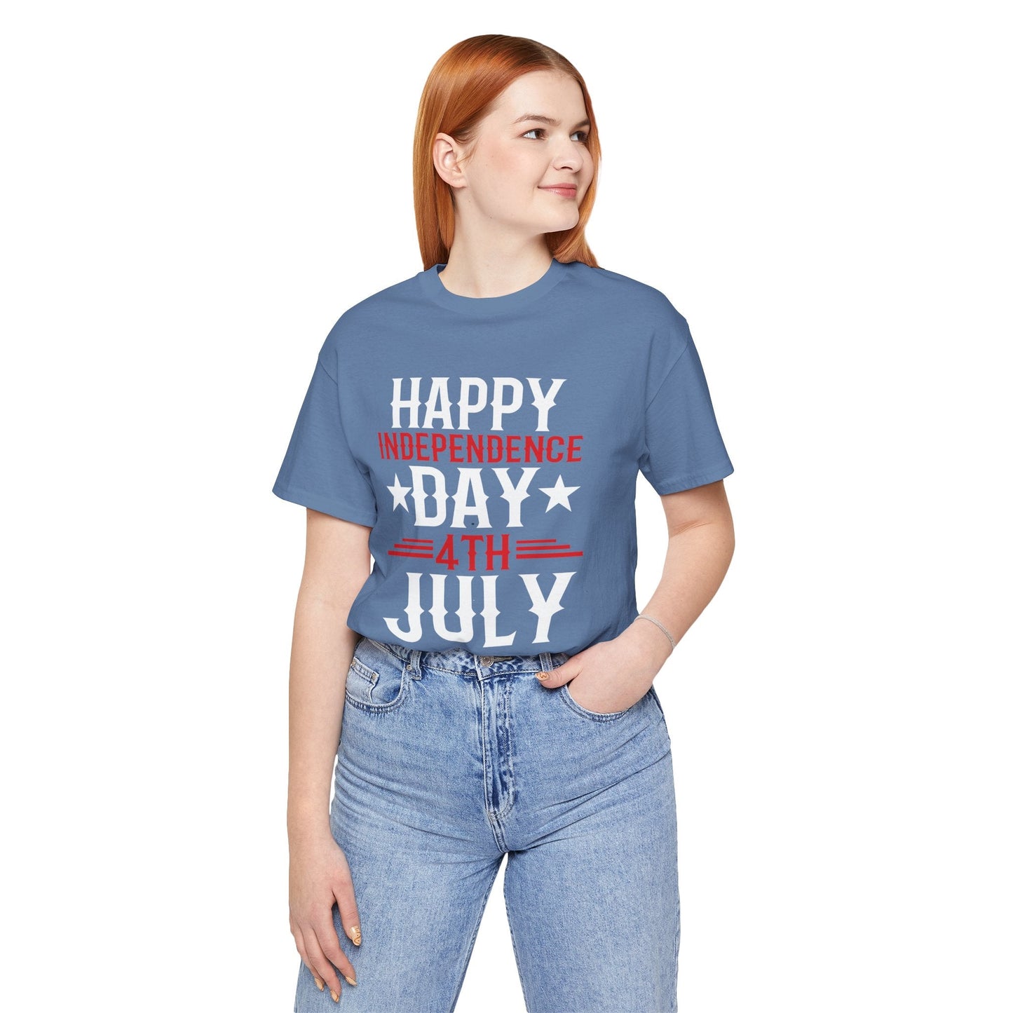 Happy Independence Day Graphic Unisex Cotton T-Shirt 016