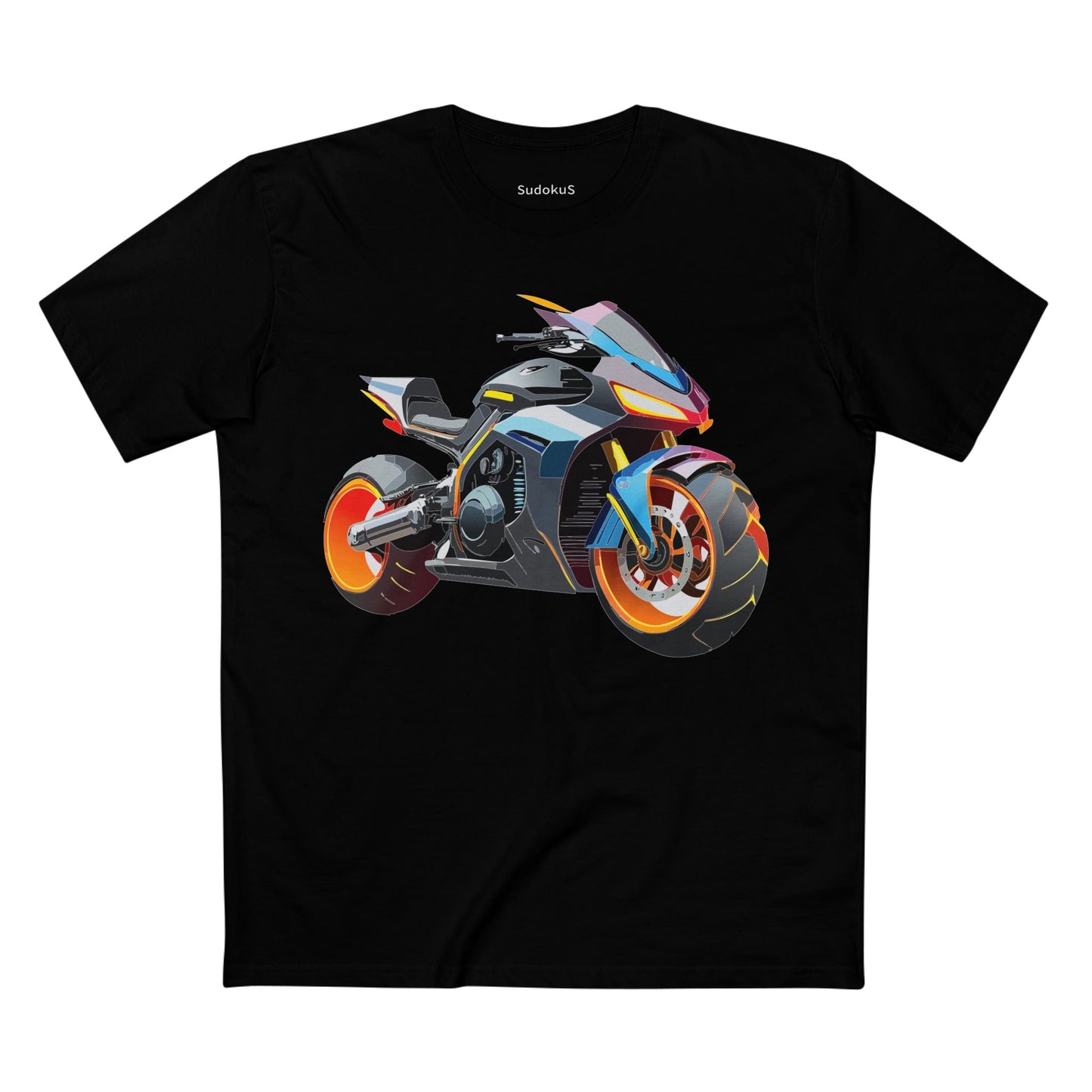 Moto Bike Graphic Unisex 100 Cotton Staple Tee 19