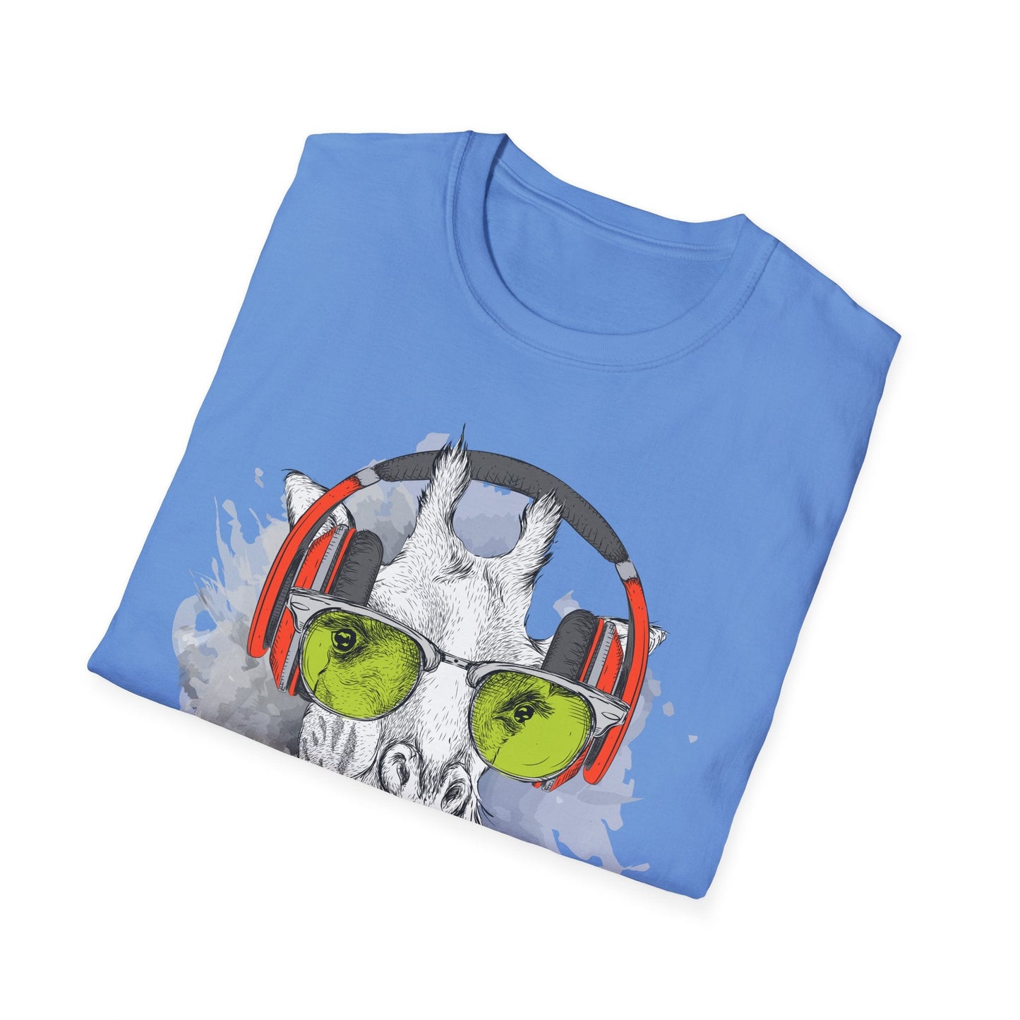 I Love Music Animals Shirt With Headphones Unisex Gildan Softstyle 100 Percent Ring Spun Cotton Tee
