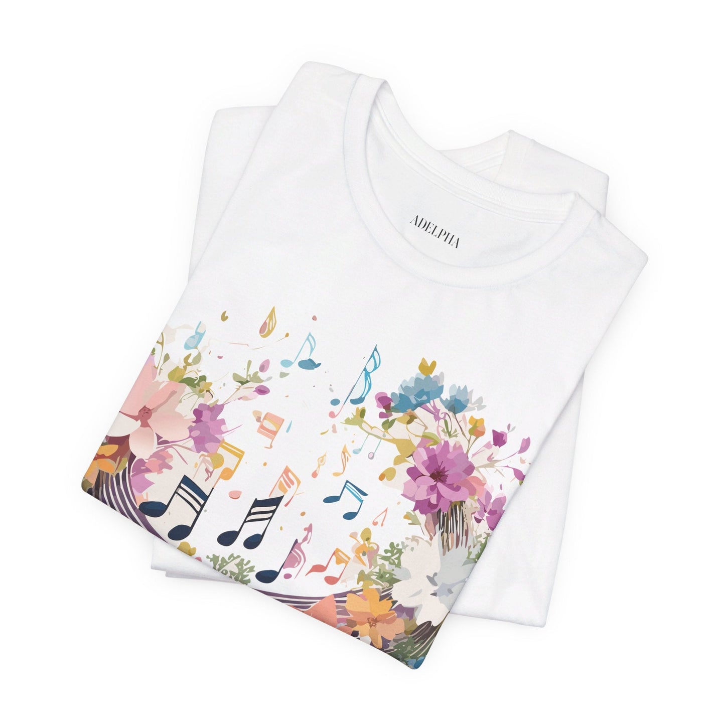 Music Graphic Unisex 100 Cotton Vintage Art with Musical Elements Tee 114