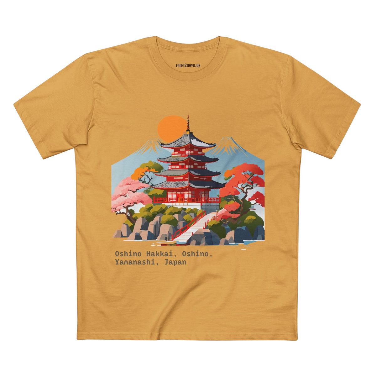 Japanese Pagoda Illustration Tee | Oshino Hakkai, Yamanashi, Japan