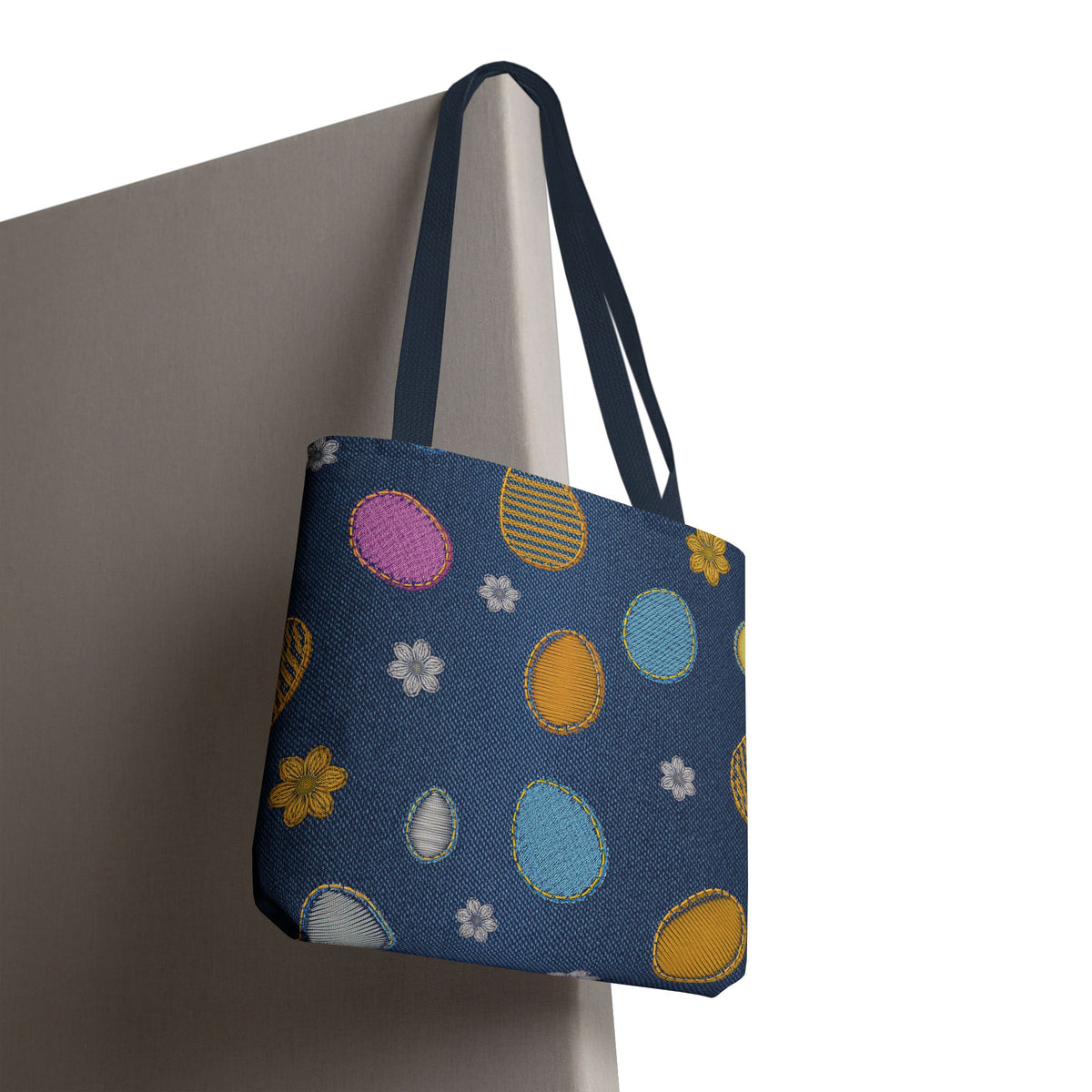Easter Graphic Design Denim Fabric Imitation Print Unisex Canvas Bag Poly Spun 3 Sizes Tote Bag 204-14
