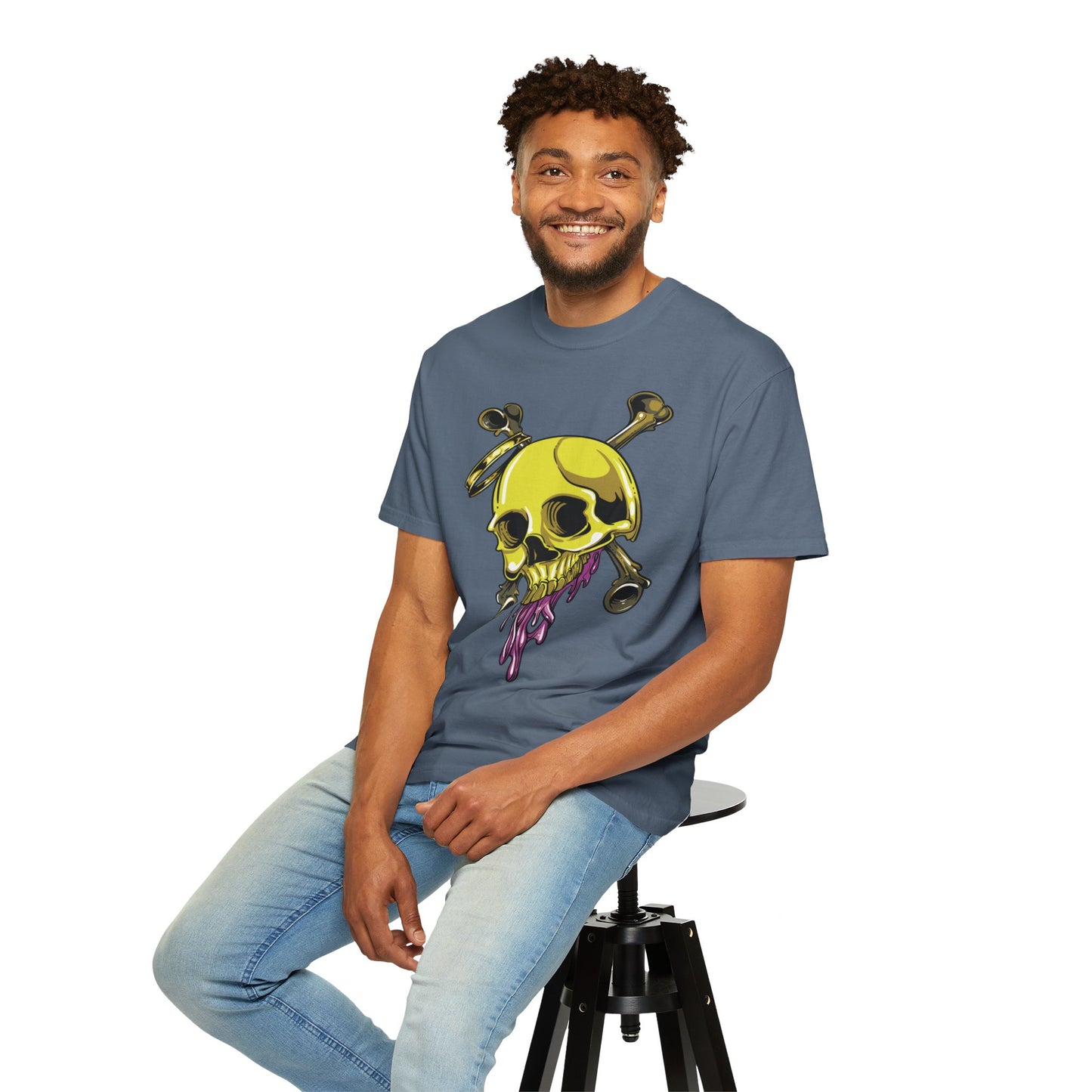 Unisex Cotton Tee Shirt with Skull