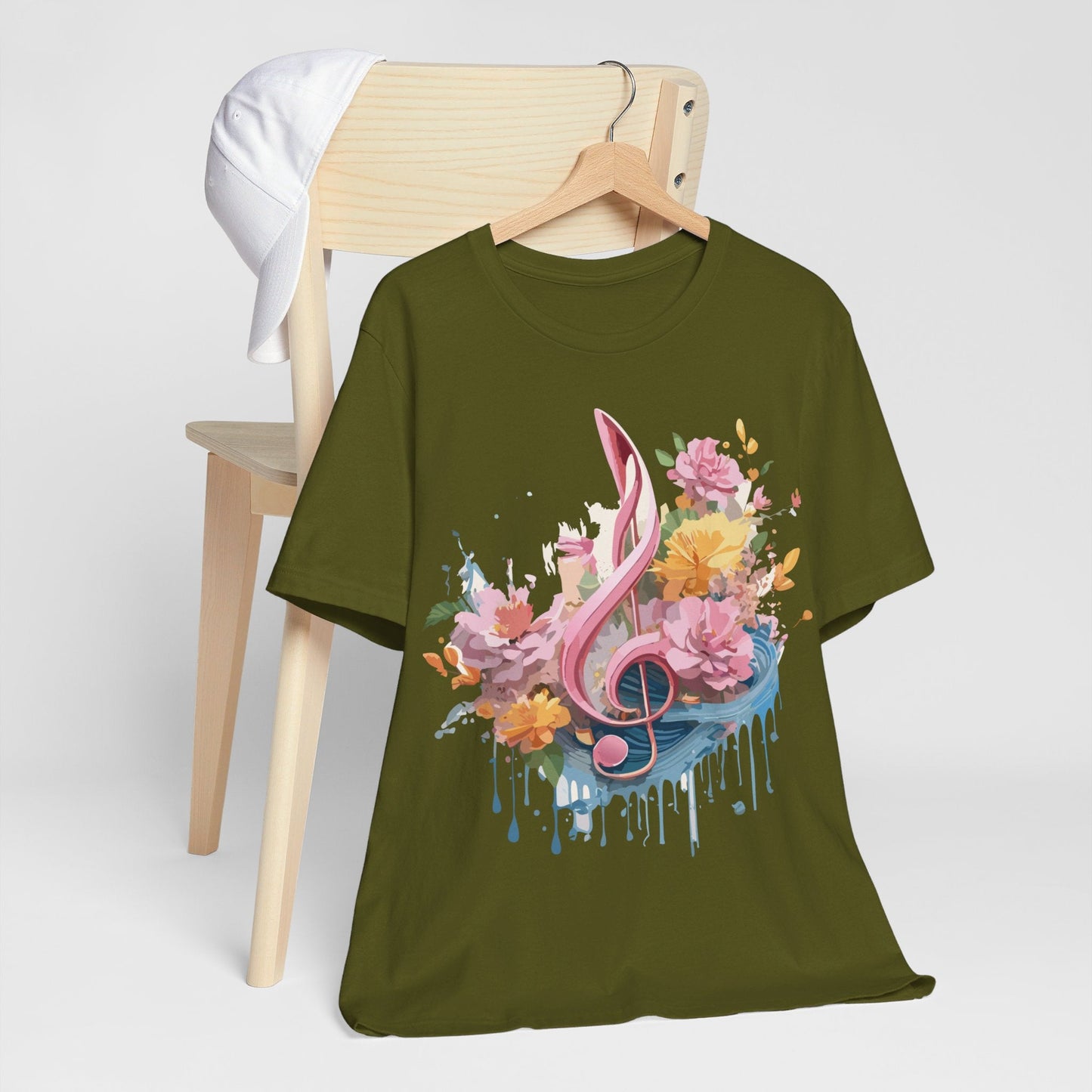 Music Graphic Unisex 100 Cotton Vintage Art with Musical Elements Tee 139