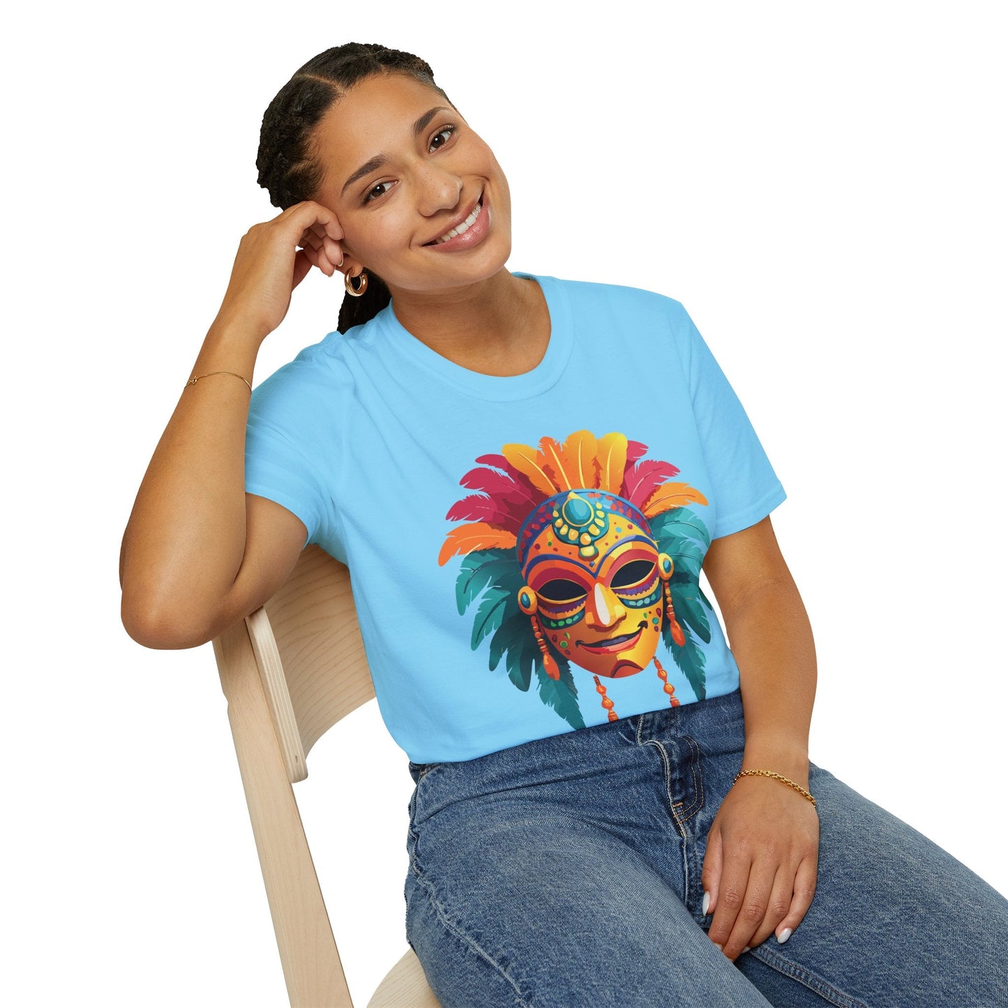 Mask Tee Shirt Unisex Softstyle Gildan 64000 100 Percent Ring Spun Cotton Masquerade Tee