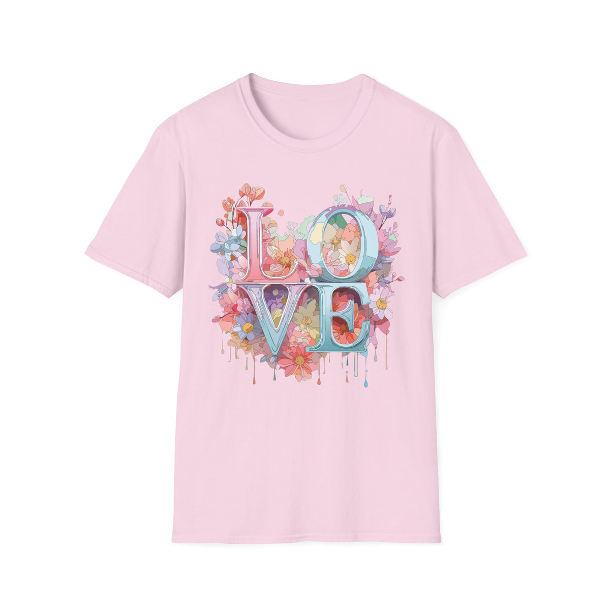 Floral LOVE Typography T-Shirt | Flower Letters Tee