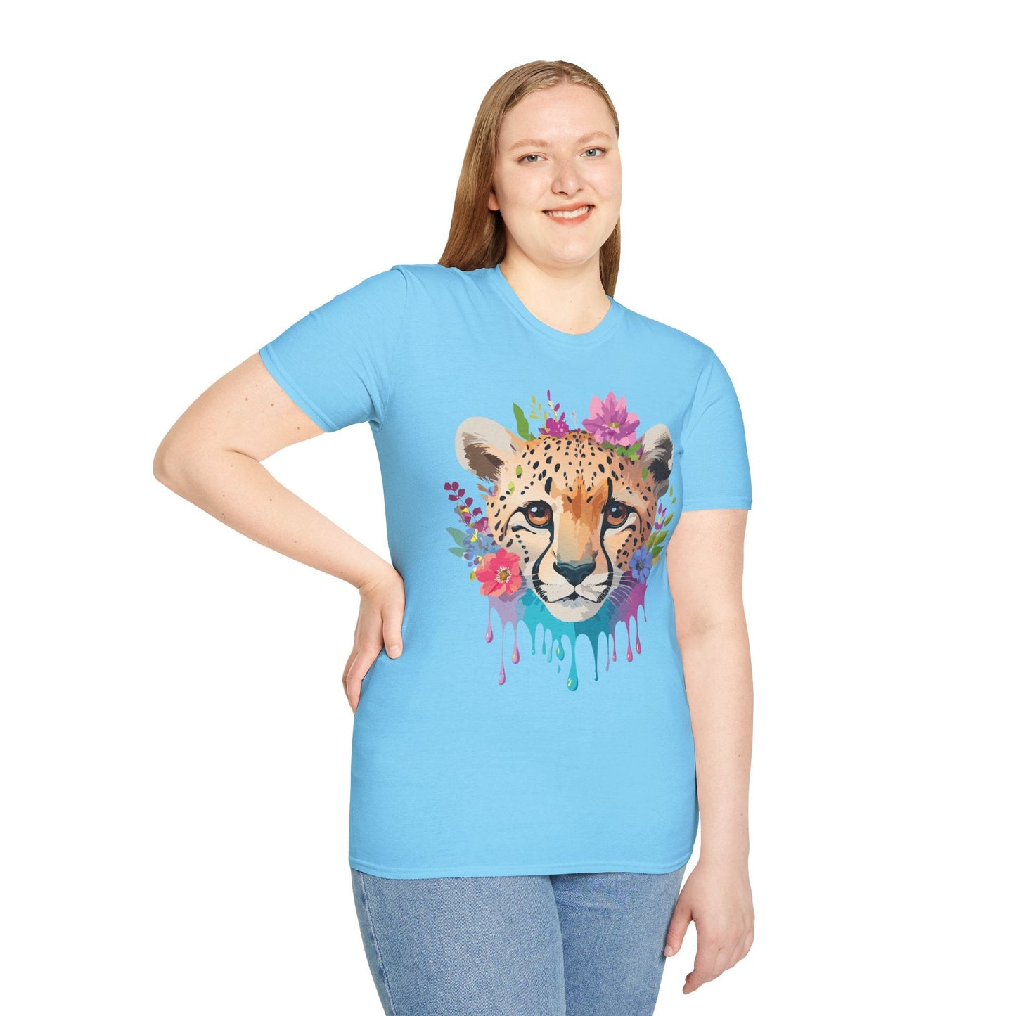 Cheetah Print Unisex Softstyle T Shirt Gildan 64000 Tee For Everyday Comfort