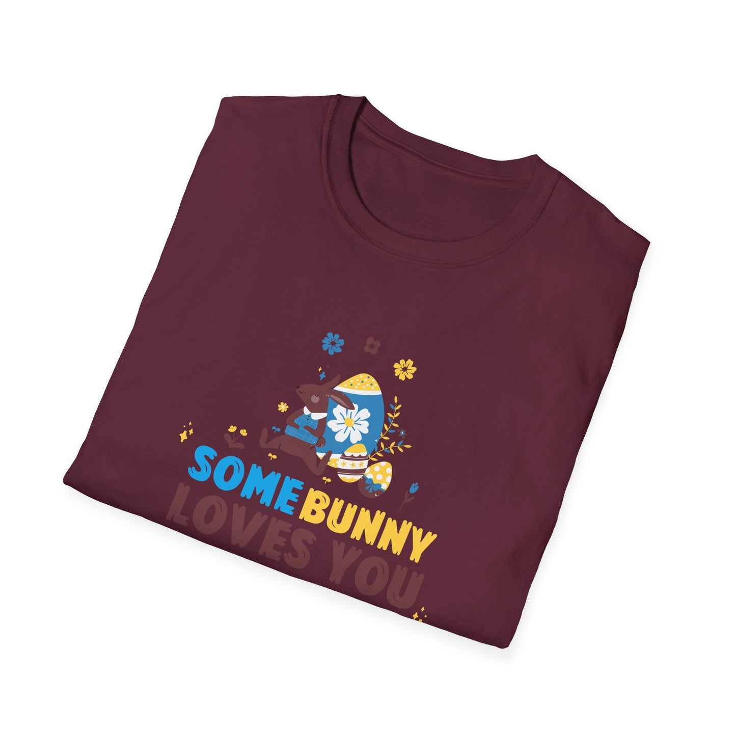 Easter Bunny T Shirt Unisex Gildan Softstyle 64000 Art Design With Easter Prints