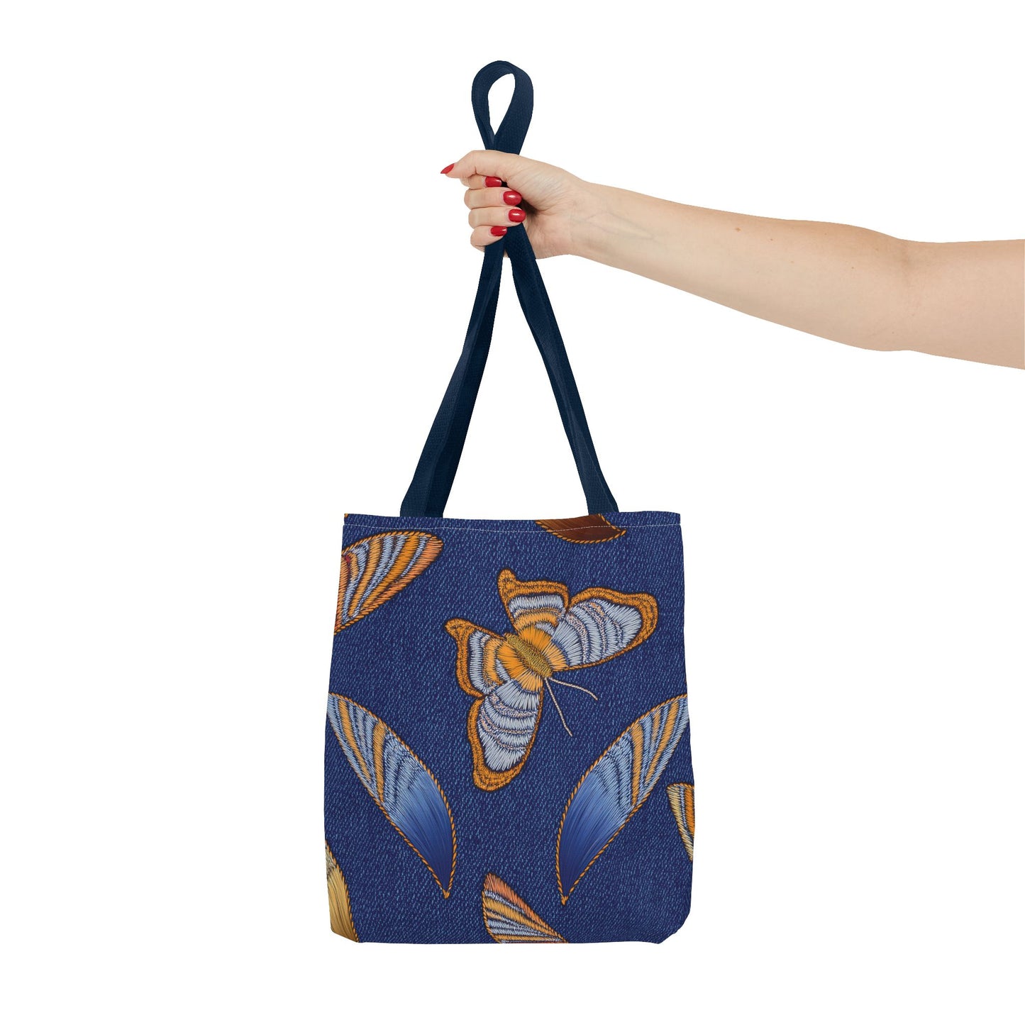 Denim Fabric Imitation Print Unisex Canvas Bag Poly Spun 3 Sizes Tote Bag 173