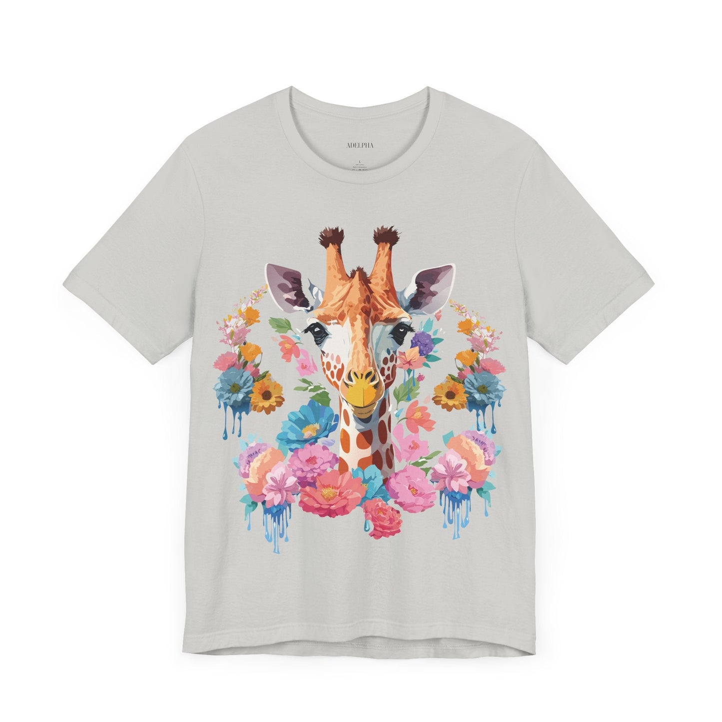 Giraffe Graphic Tee By Adelpha Unisex Short Sleeve Vintage Inspired Art Shirt Premium Quality