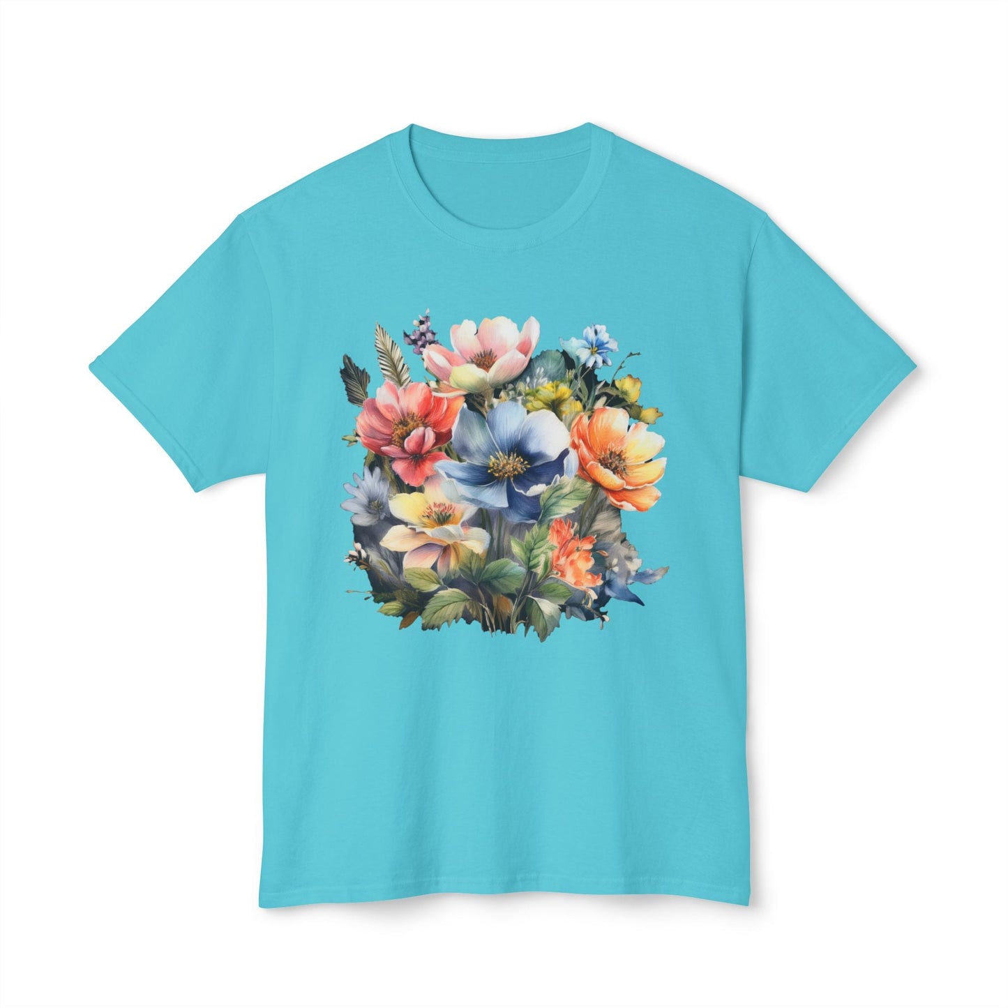 Unisex Floral T Shirt With Vintage Flower Art Print Premium Cotton Tee Soft Breathable Everyday Wear