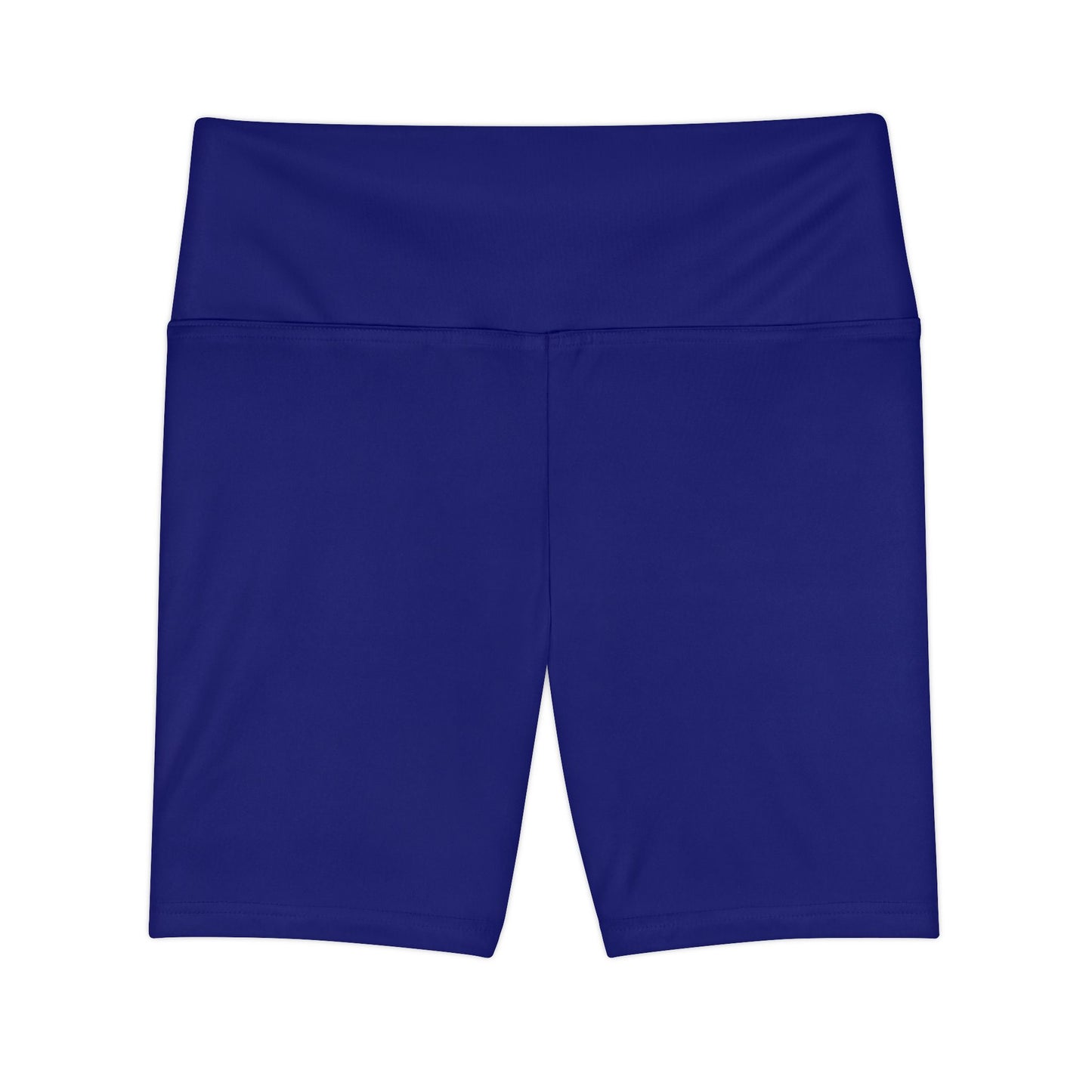 Midnight Blue Women's Workout Shorts — Solid High-Waist Biker Shorts for Exercise & Everyday Wear