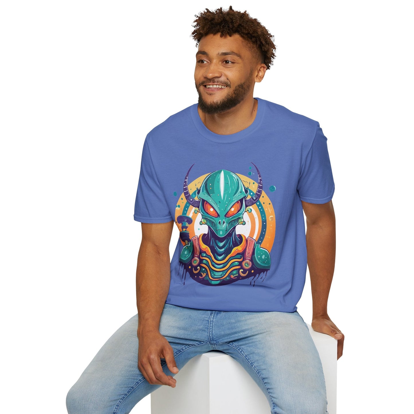 Alien Graphic Unisex Cotton Softstyle UFO Artwork Tee 14