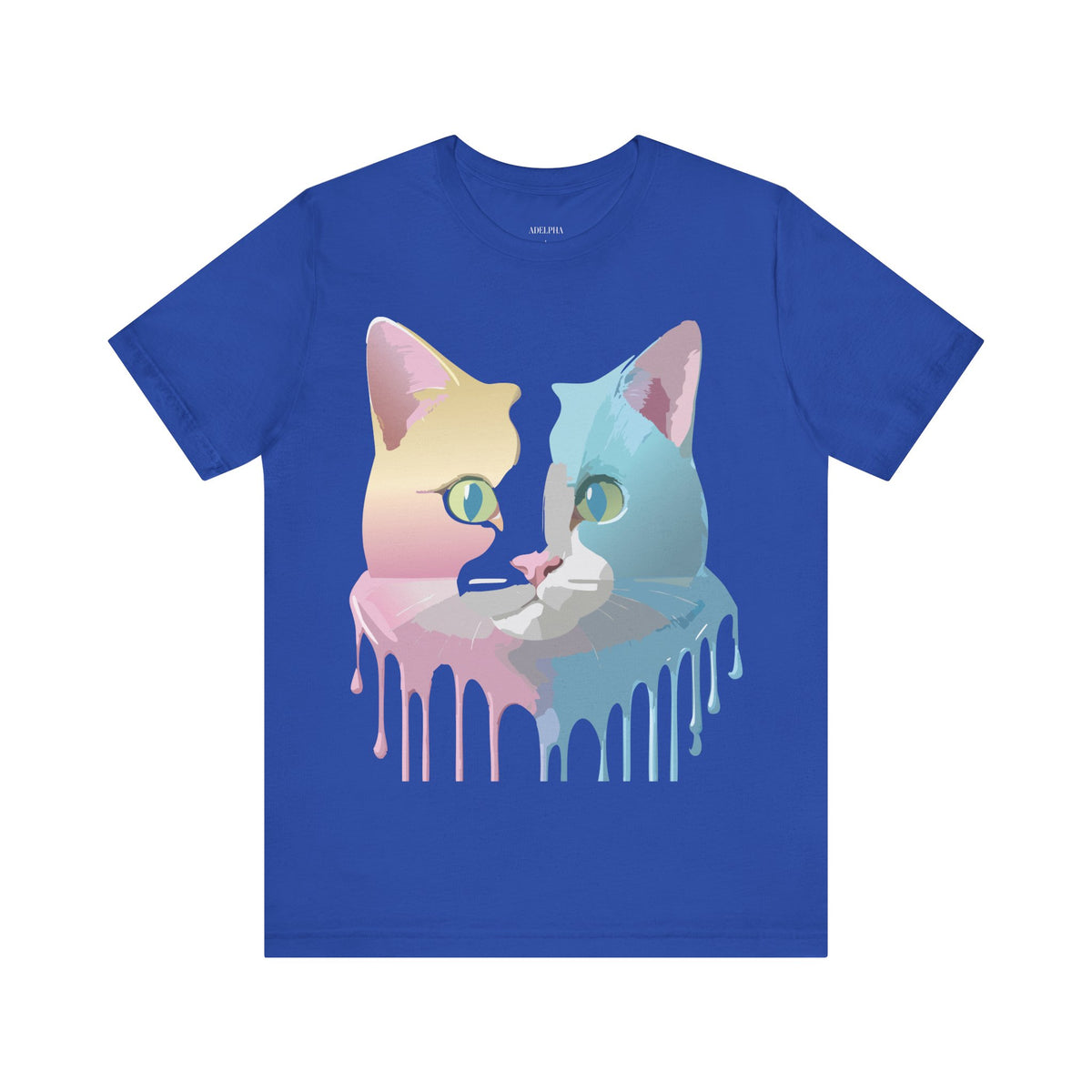 Cat Graphic Unisex Cotton Bella+Canvas Tee with Art Animal Design e201