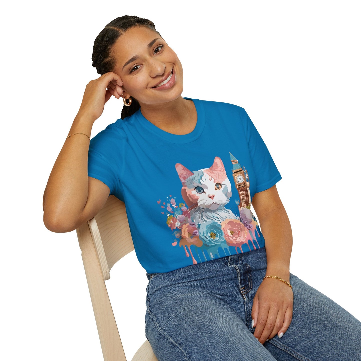 Cat Shirt Unisex Tee Softstyle 64000 Gildan Ring Spun Cotton