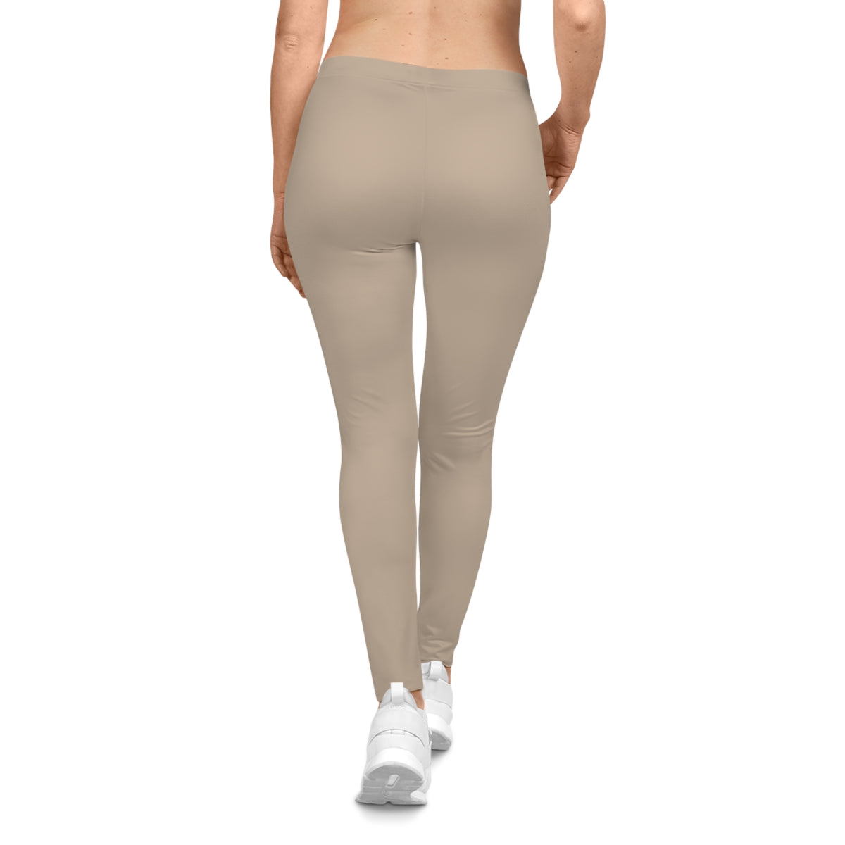 Beach Beige Tan Color Women's Poly-Span Casual Leggings XS-2XL