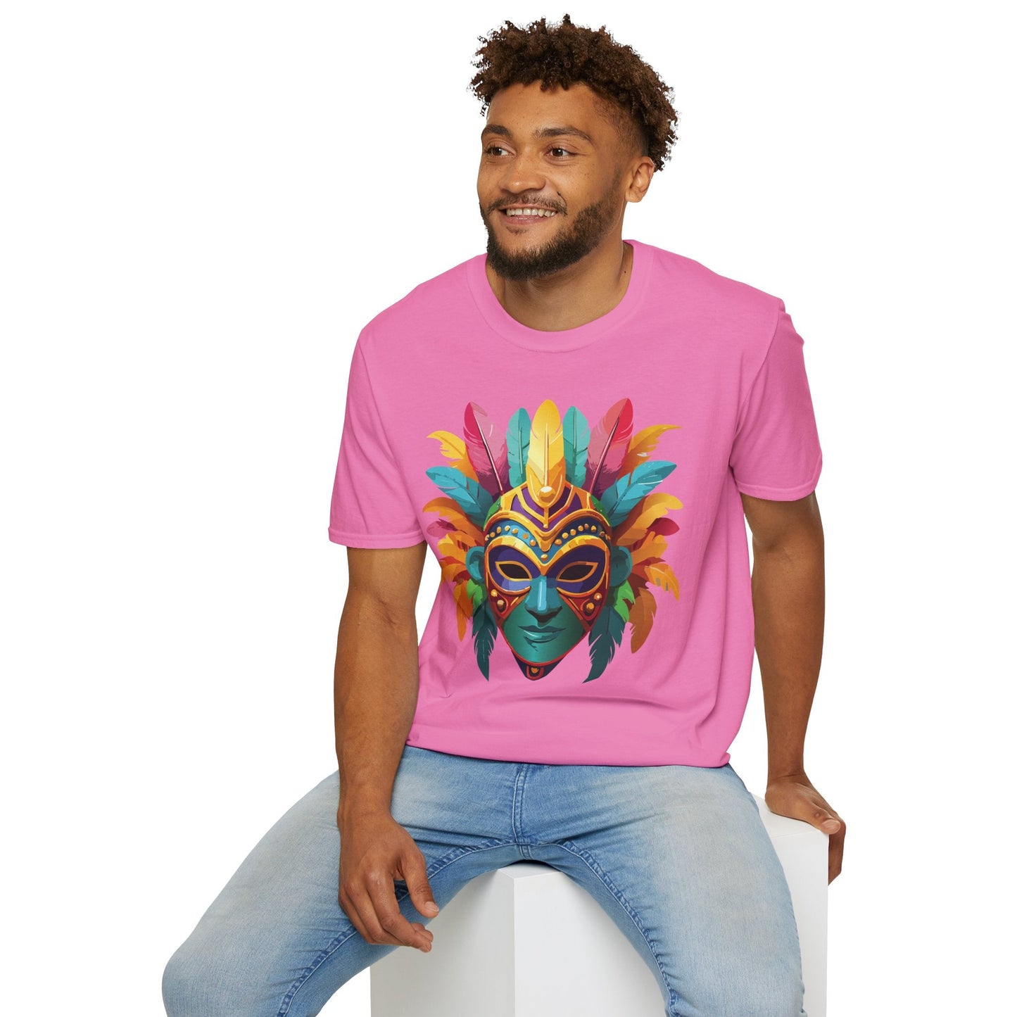 Mask Graphic Unisex Cotton Masquerade Design Artwork Tee 1