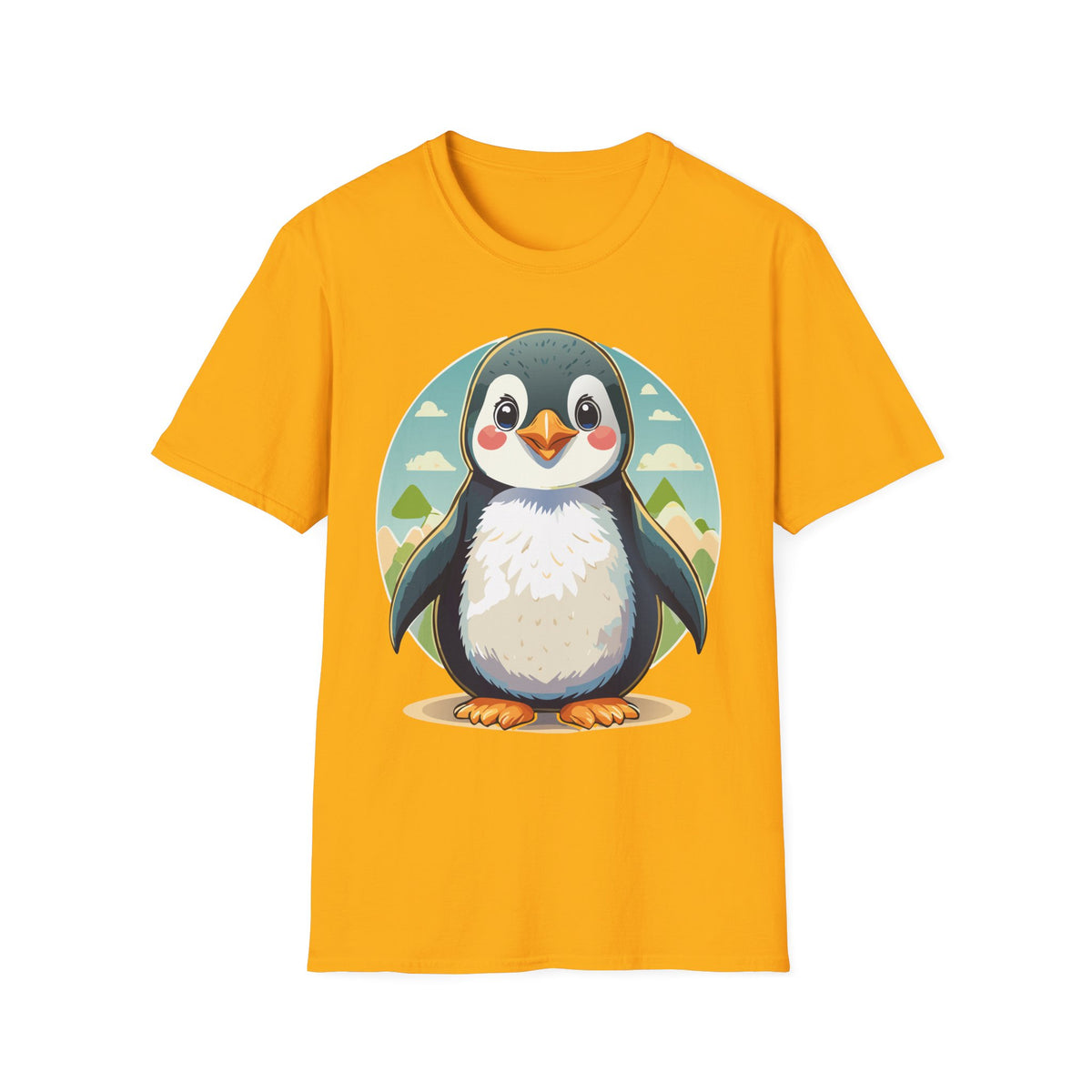 Cute Cartoon Penguin T-Shirt | Cute Penguin Illustration Tee, Winter Animal Shirt