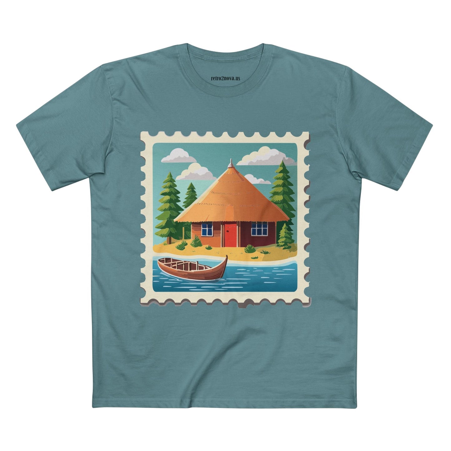 Stamp Shirt Postage Stamp Tee Unisex Premium Cotton Art Design By Retro2Nova Original Art Collection