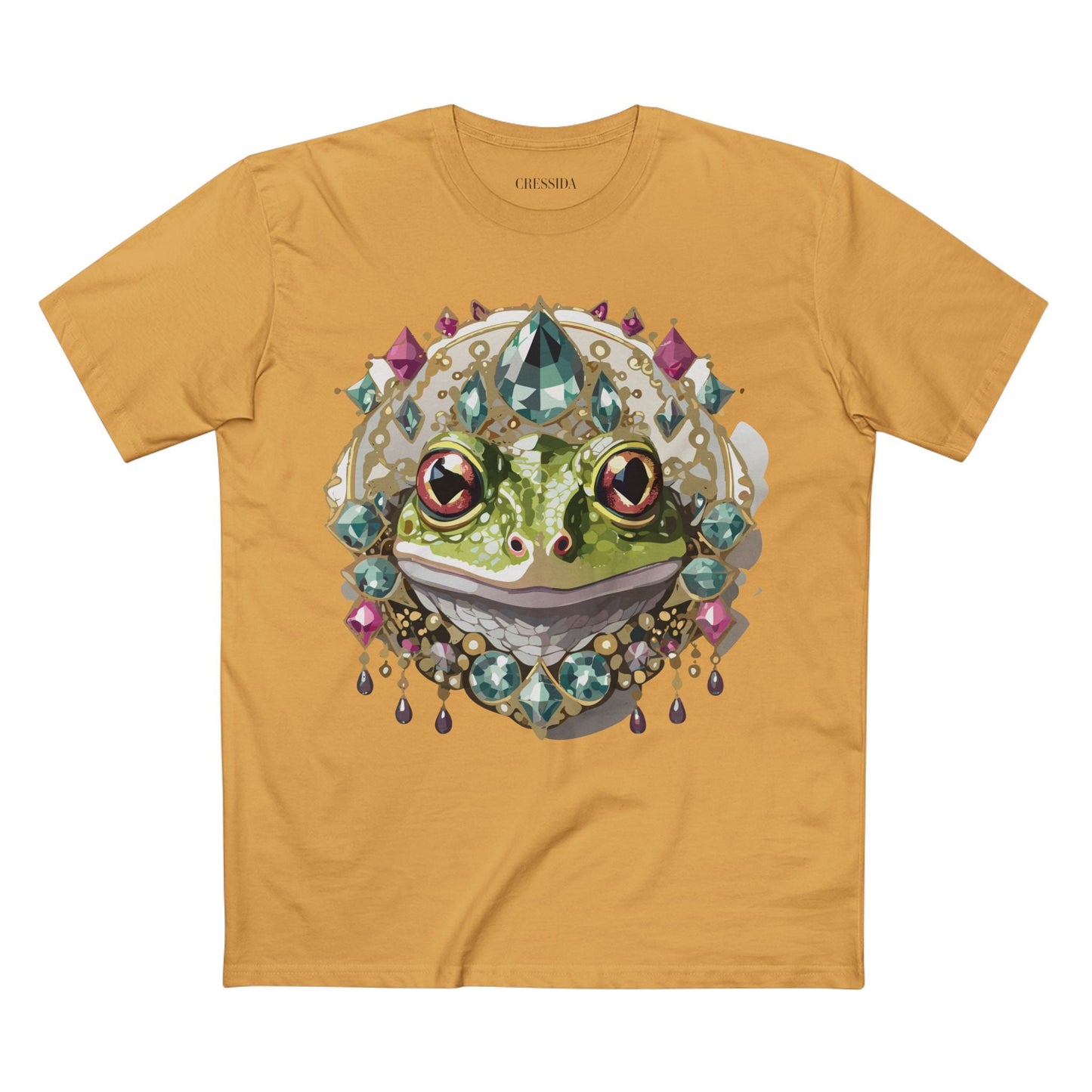 Frog Graphic Unisex 100 Cotton Tee With Unique Animal Golden Medallion Art Design 25