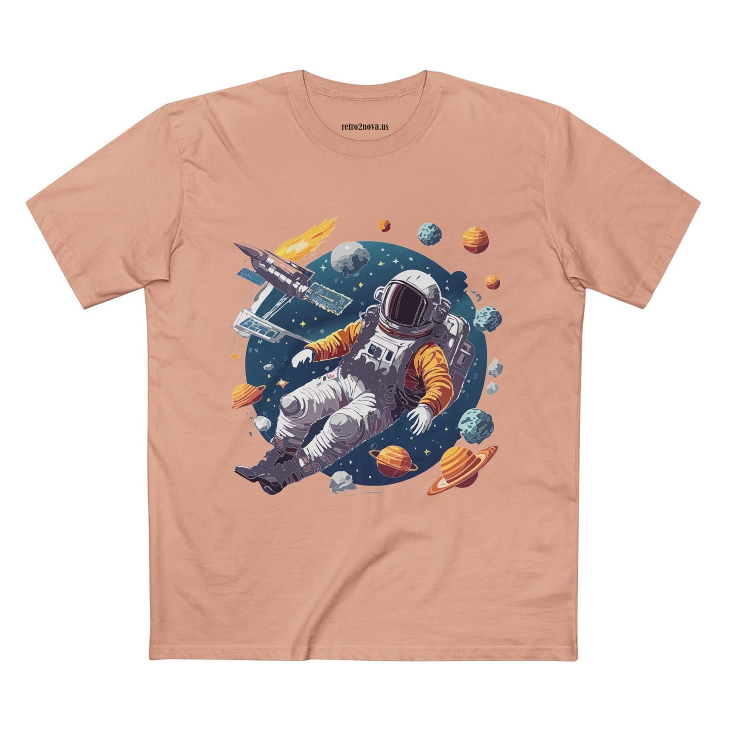 Cosmos Astronaut Shirt Unisex Premium Cotton Tee With Original Art Design By Retro2Nova