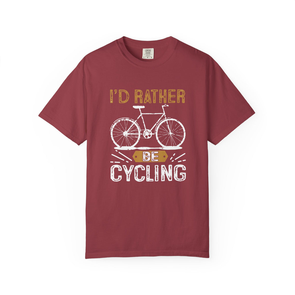 Id Rather Be Cycling Bicycle Graphic Unisex Comfort Colors Garment-Dyed Heavyweight 100 Cotton Art Design T-Shirt w58