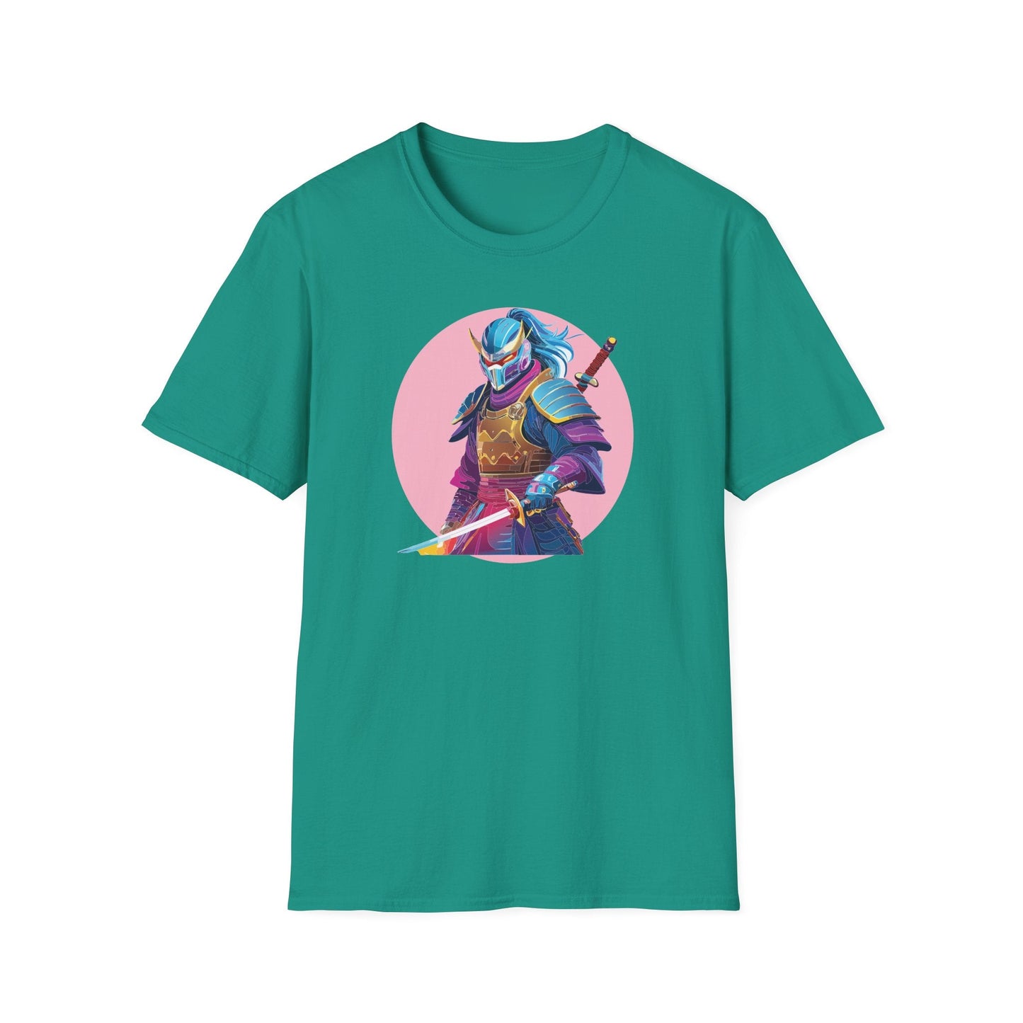 Samurai Themed Unisex Softstyle Tee Shirt Gildan 64000 100 Percent Ring Spun Cotton