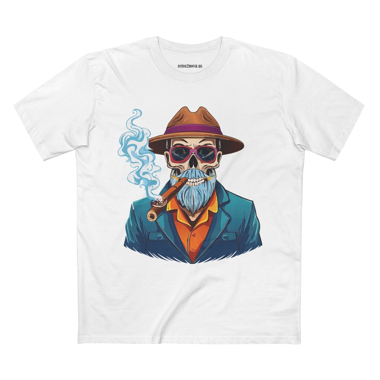 Skull Shirt Skeleton Tee Unisex Premium Cotton Art Design Original By Retro2Nova Exclusive Collection