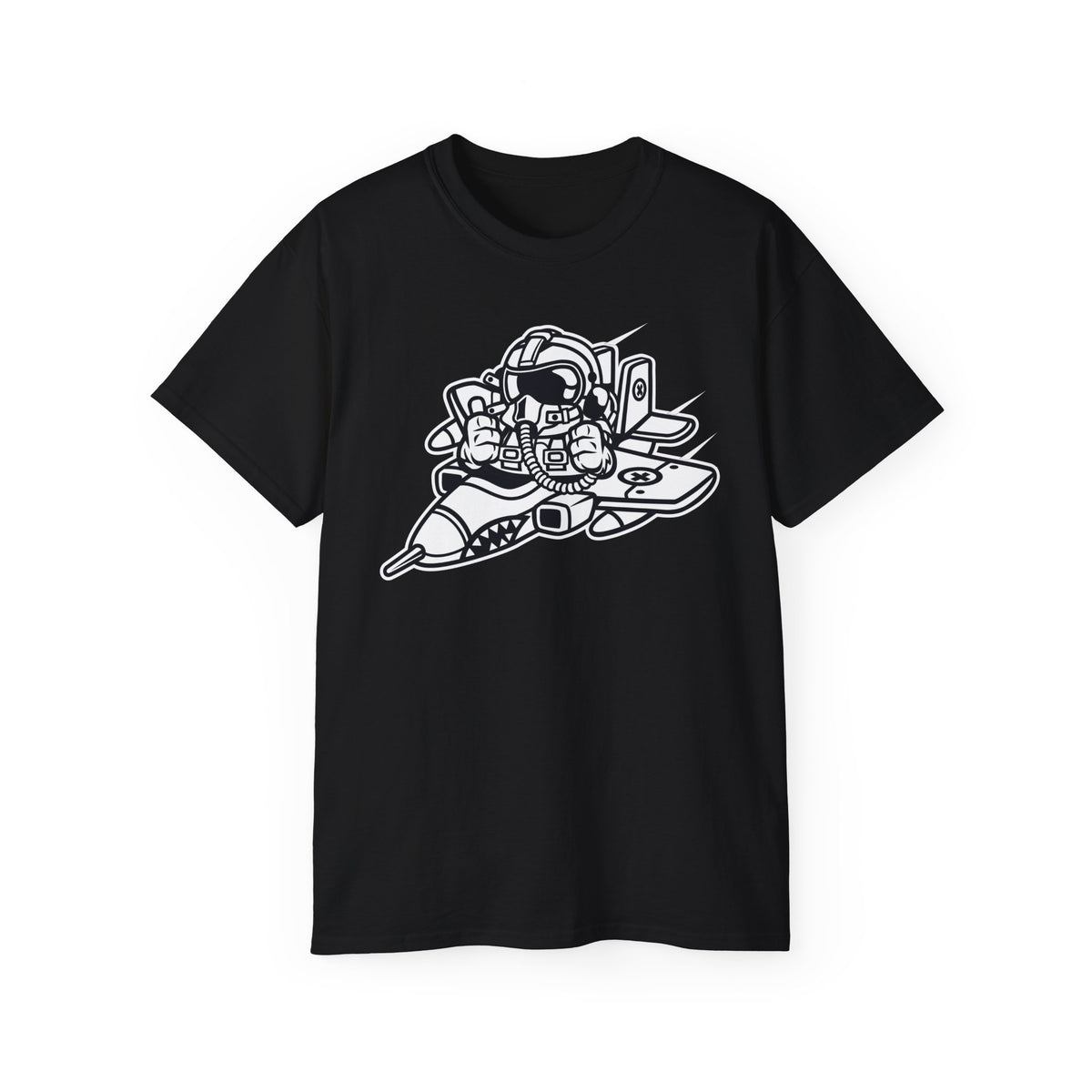 Astronaut Cartoon Graphic Tee Unisex 100 Cotton Gildan T-Shirt 8