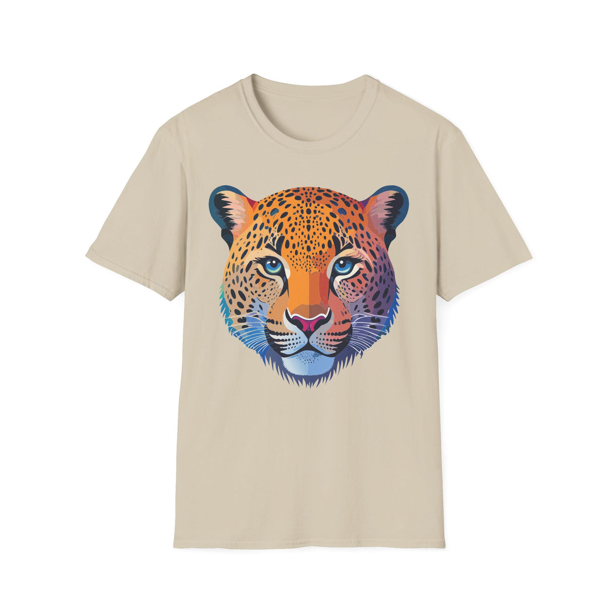 Colorful Leopard Face T-Shirt | Vibrant Wildlife Animal Tee
