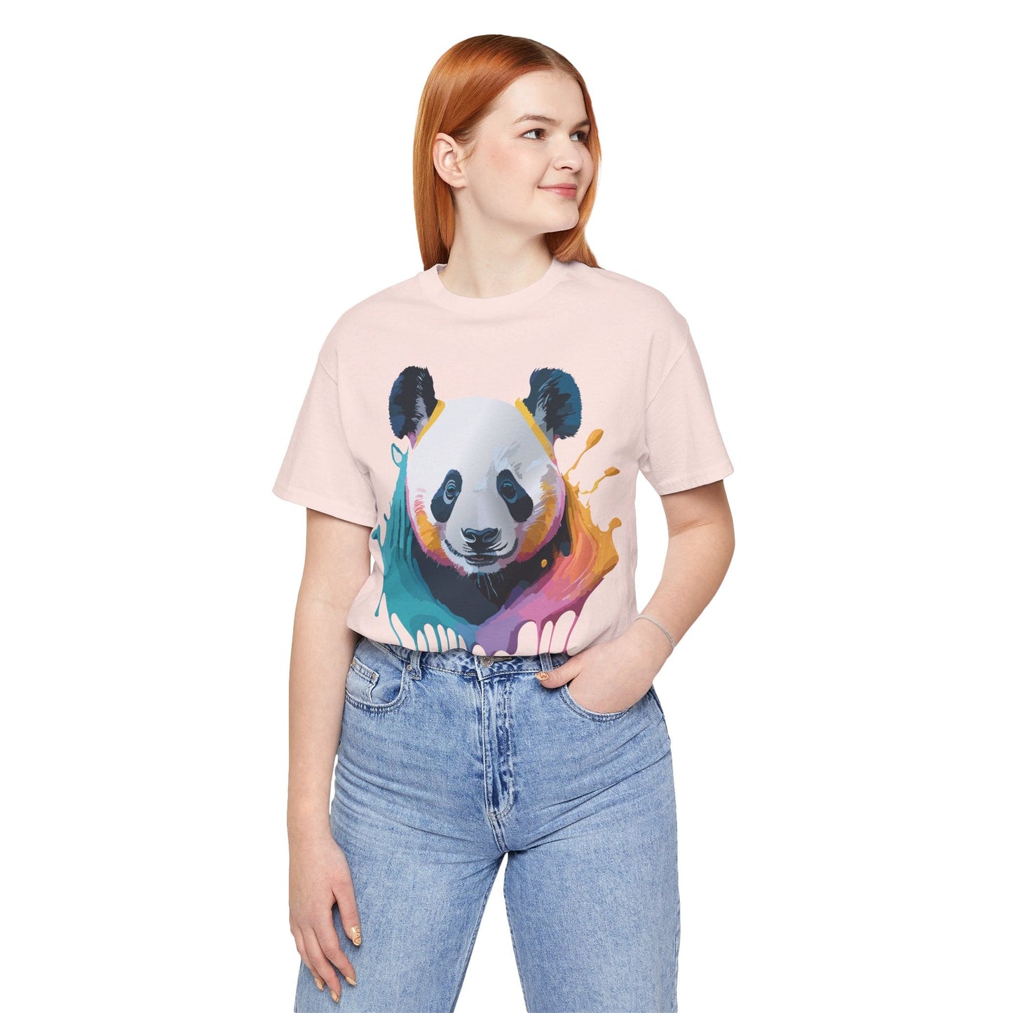 Panda Shirt Unisex Graphic Tee Vintage Inspired Art by Adelpha Premium Jersey Short Sleeve
