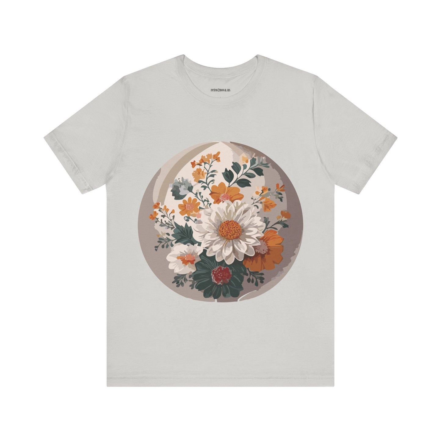 Retro2Nova Floral Shirt Unisex Jersey Short Sleeve Tee From Flowers Collection Free Shipping