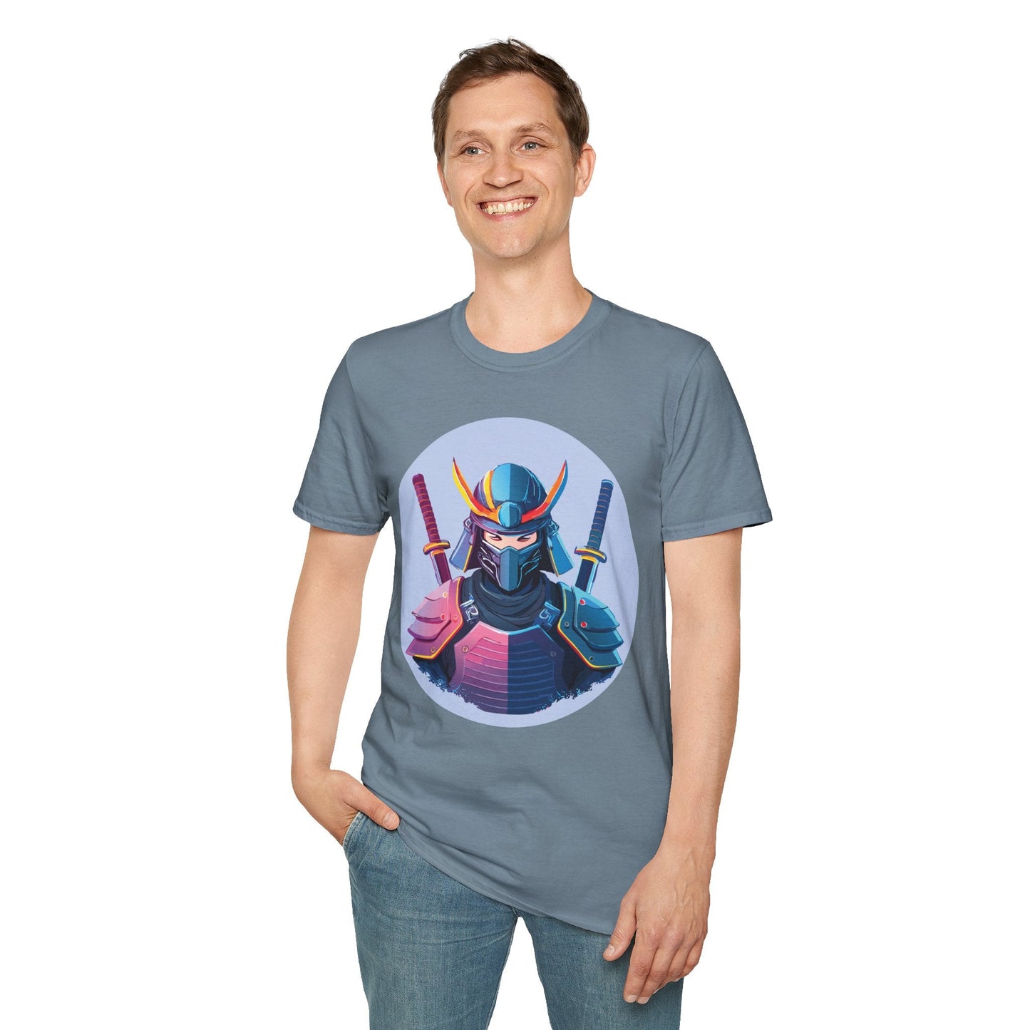 Samurai T Shirt Unisex Softstyle Gildan 64000 Breathable Cotton Tee For Everyday Wear