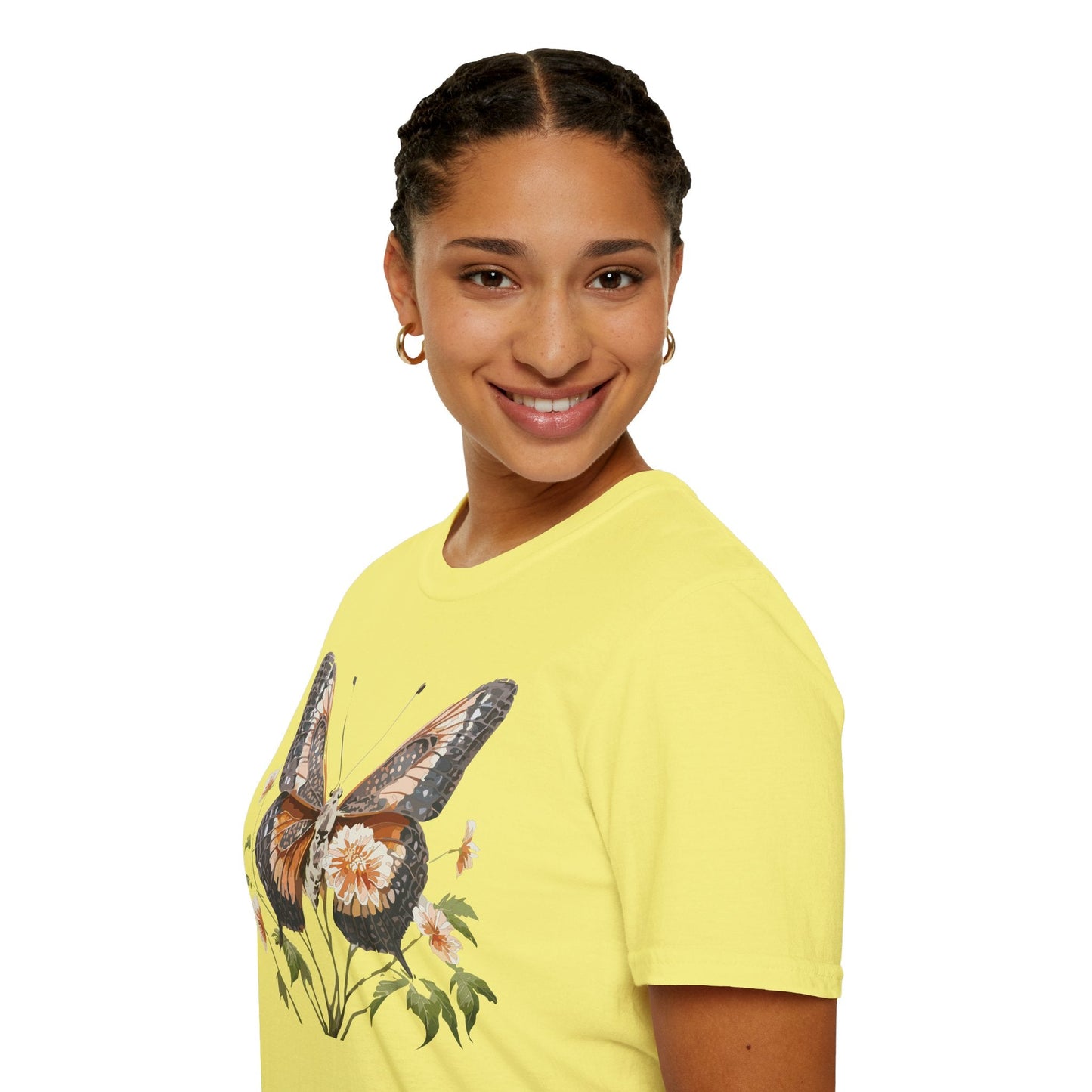 Butterfly T Shirt Unisex Softstyle Gildan 64000 Cotton Tee Monarch Print Comfort