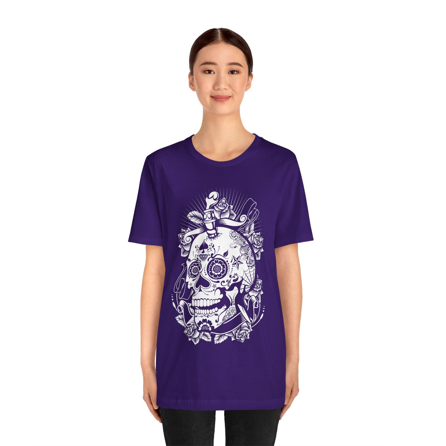 Unisex Cotton Tee Shirt with Skull